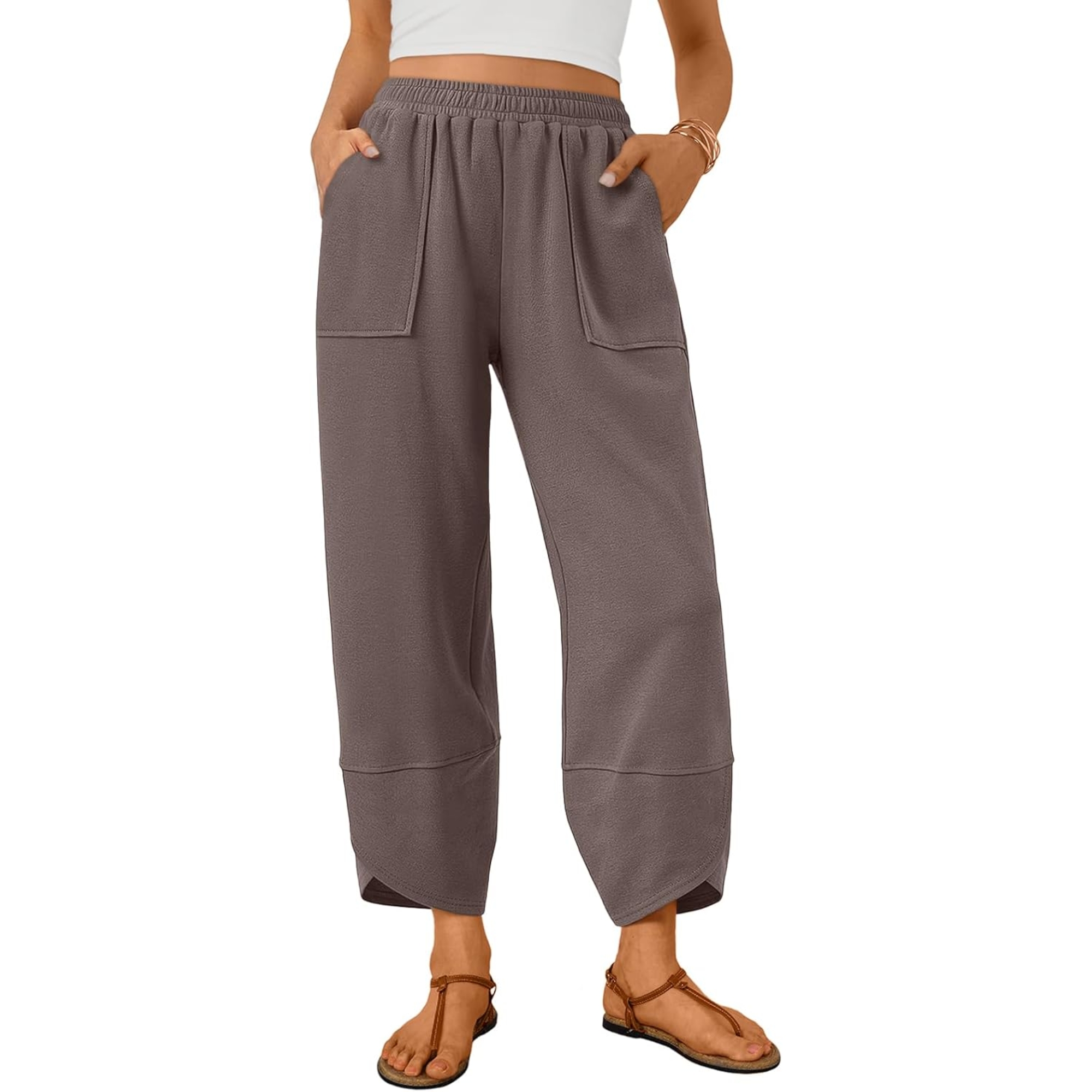 Soft And Casual Summer Wide Fit Pants With Pockets For Women