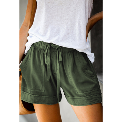 Solid High Waisted Strappy Loose Wide Summer Shorts-My Comfy Pant