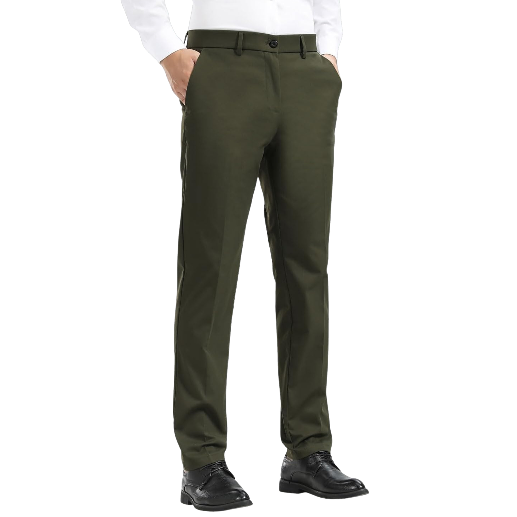 Men's Slim Fit Dress Pants Stretch Khaki Pants Wrinkle Free