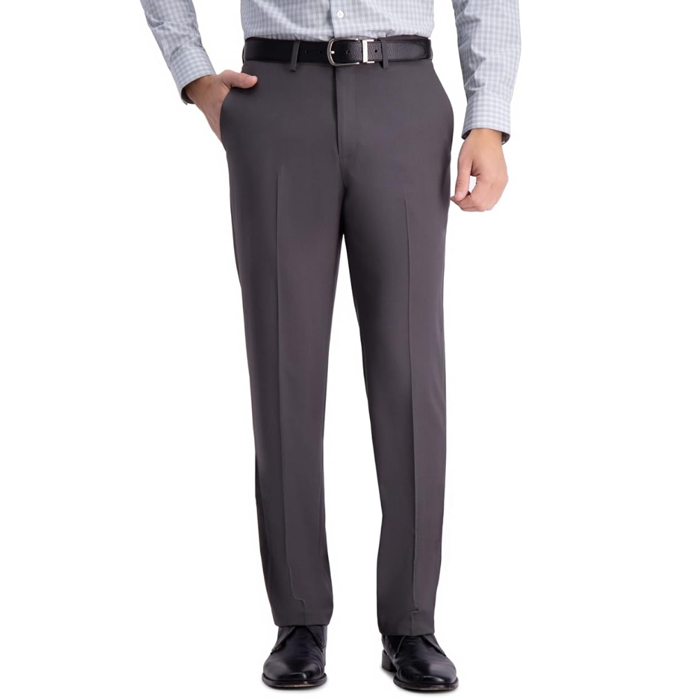 Straight Fit Dress Pants With Flat Front Style For Men
