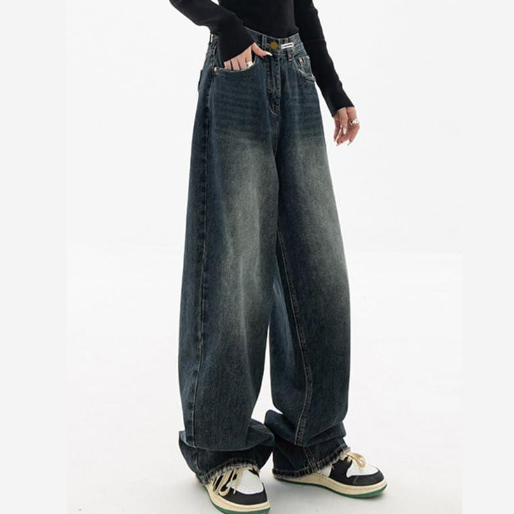 Wide Fit Baggy Jeans With Pockets For Women