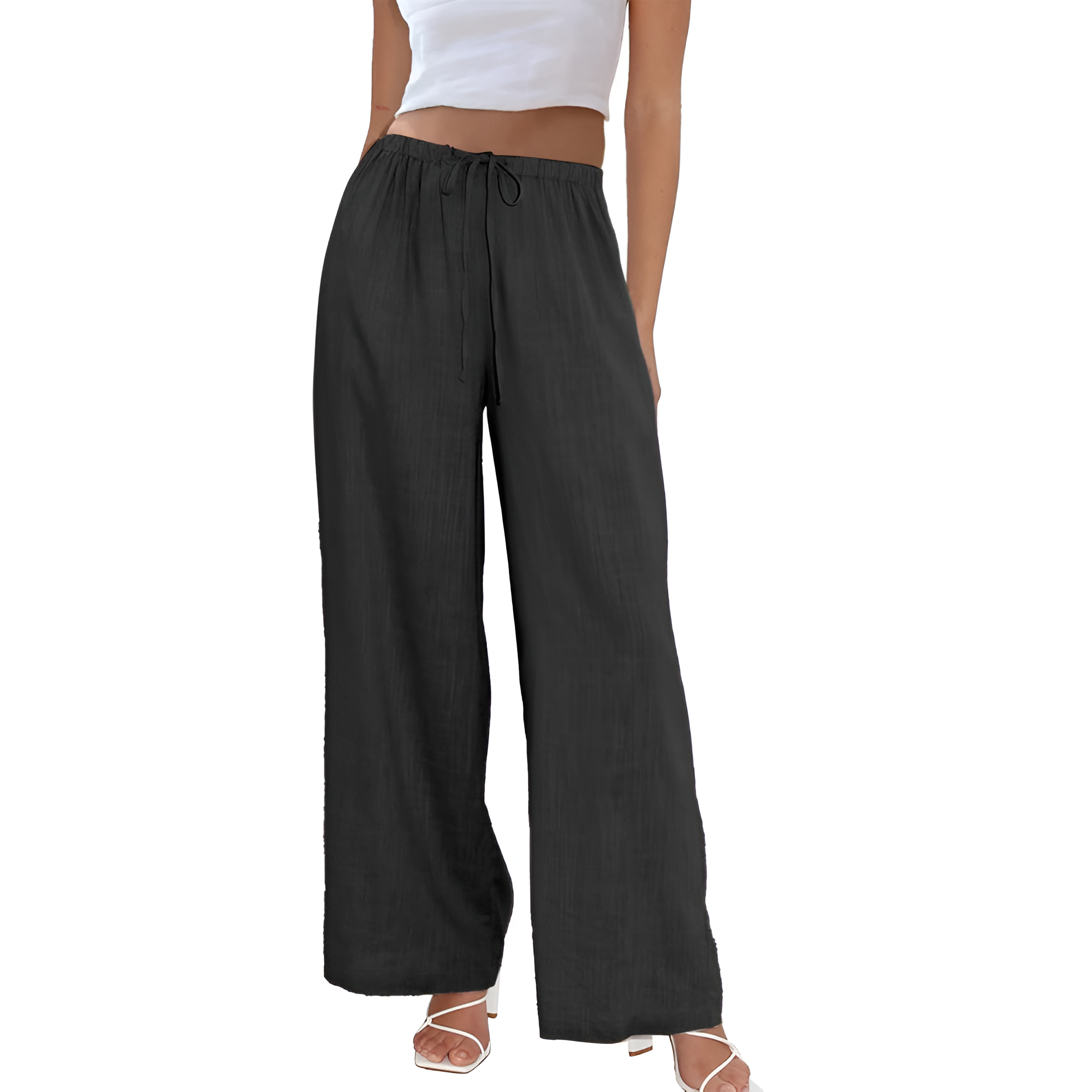 Women Cotton Linen Wide Leg Pants
