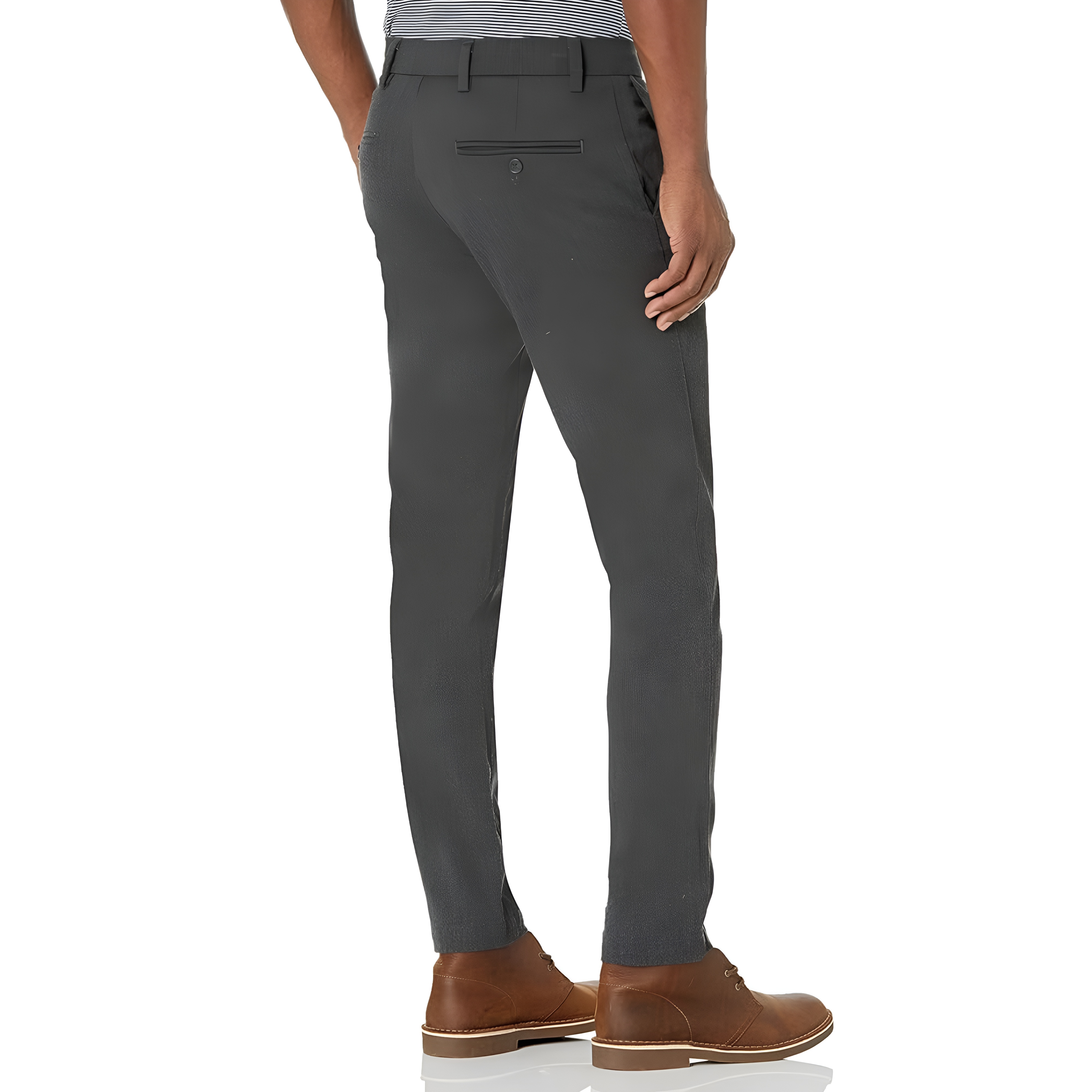 Slim Fit Casual Pants With Flex Comfort And Zipper Closure For Men
