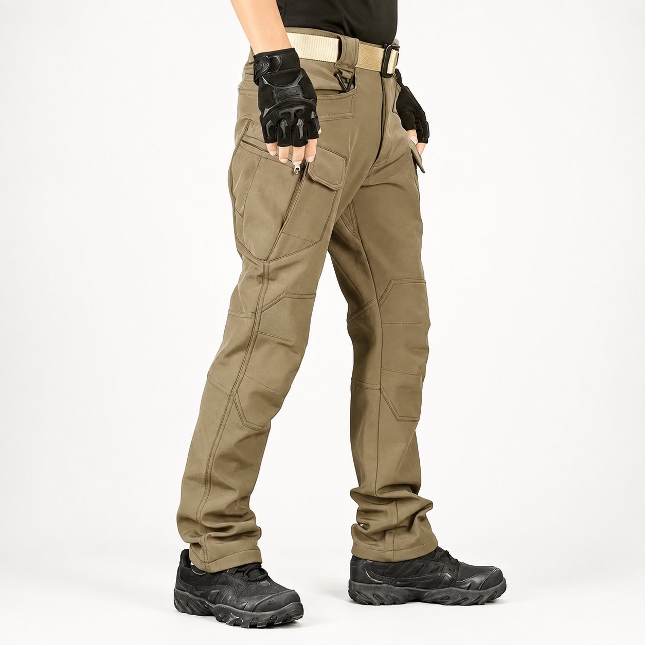 Fleece Tactical Cargo Pants With Multiple Pockets For Winter Men