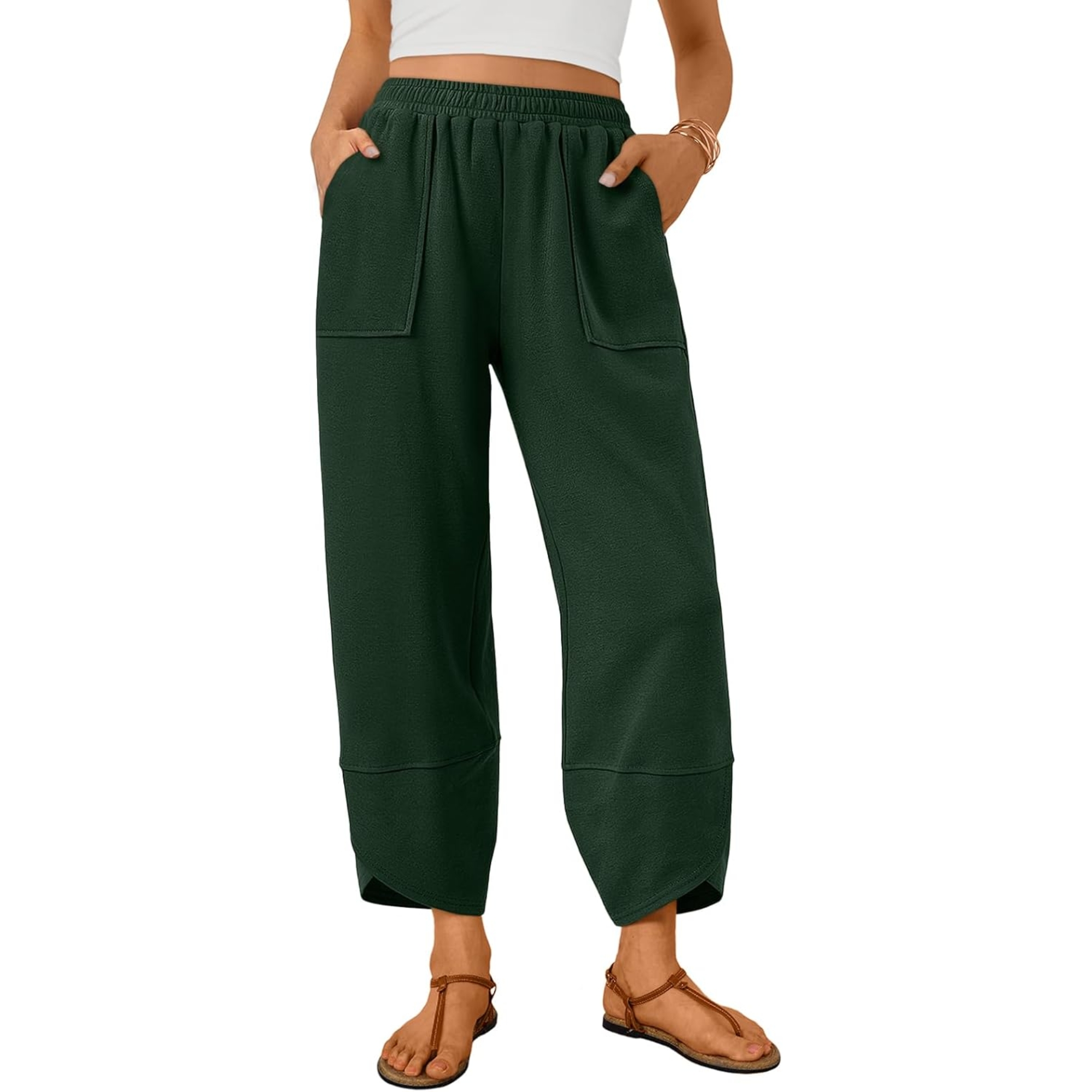 Soft And Casual Summer Wide Fit Pants With Pockets For Women