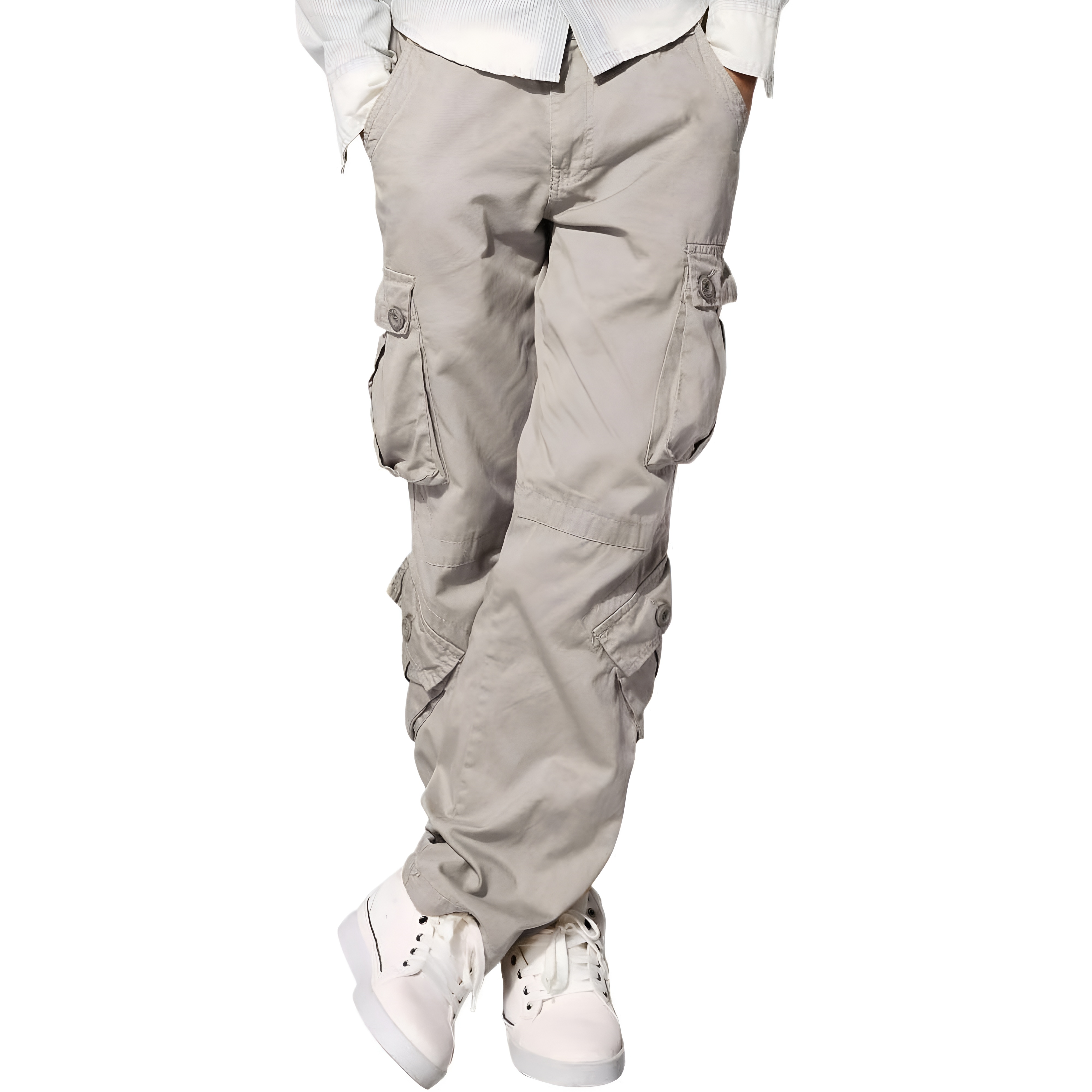 Cargo Pants With Multiple Pockets And Regular Fit For Men