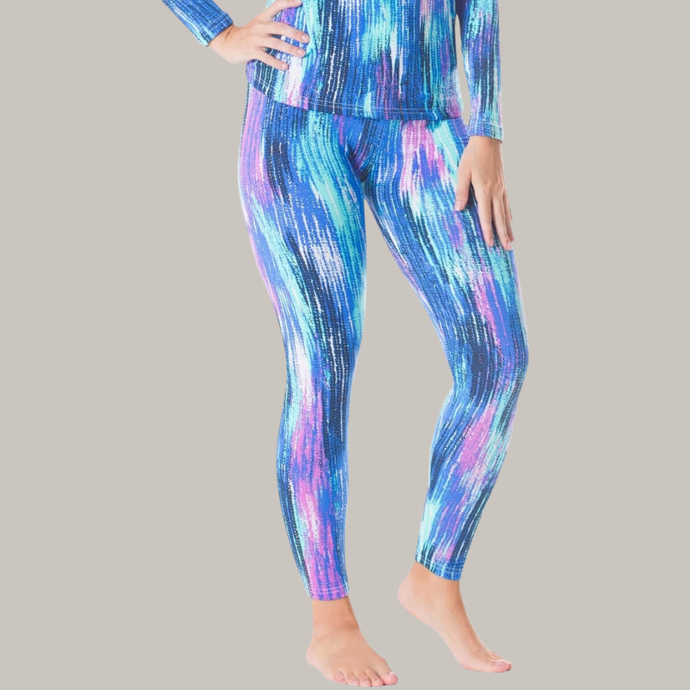 Women Printed Insulated Thermal Leggings For Skiing