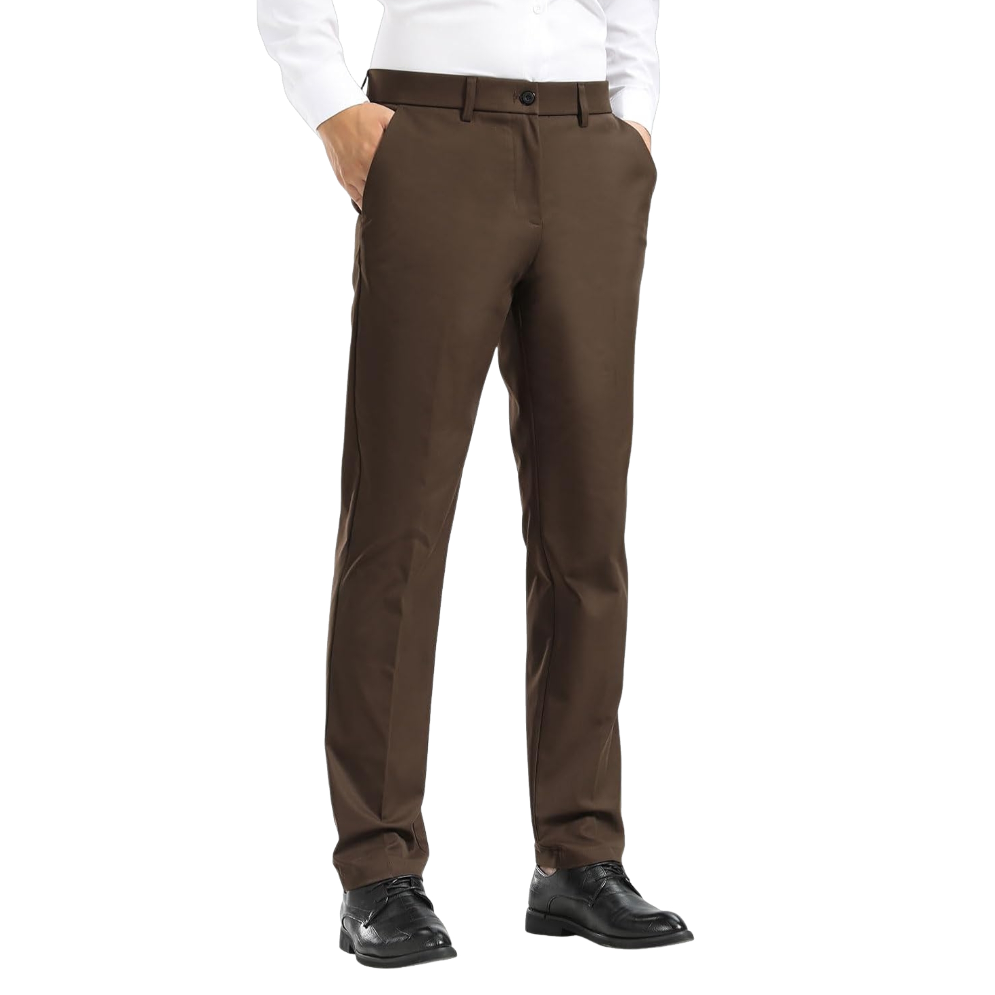 Men's Slim Fit Dress Pants Stretch Khaki Pants Wrinkle Free