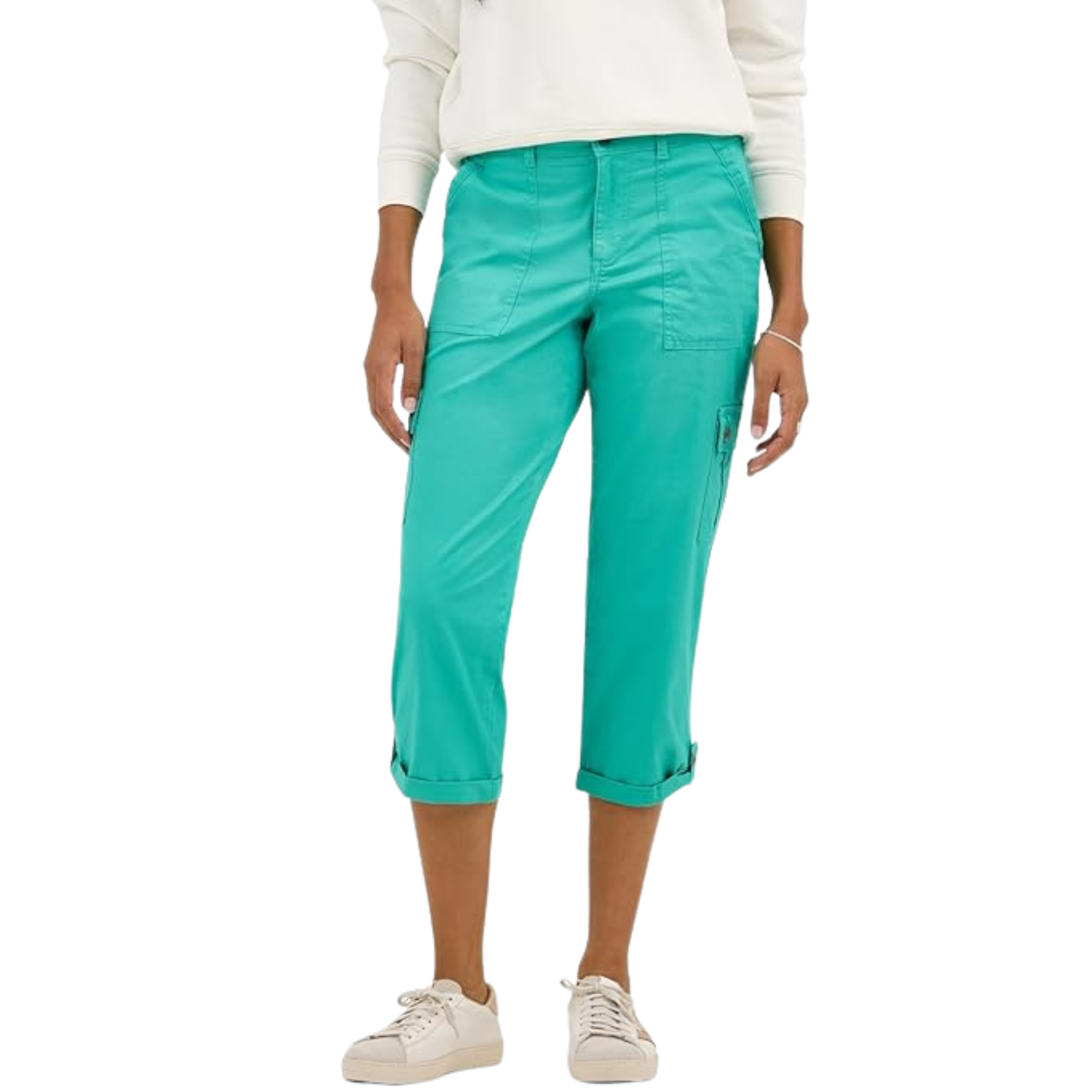 Comfortable And Casual Utility Capri Pants With Pockets For Women