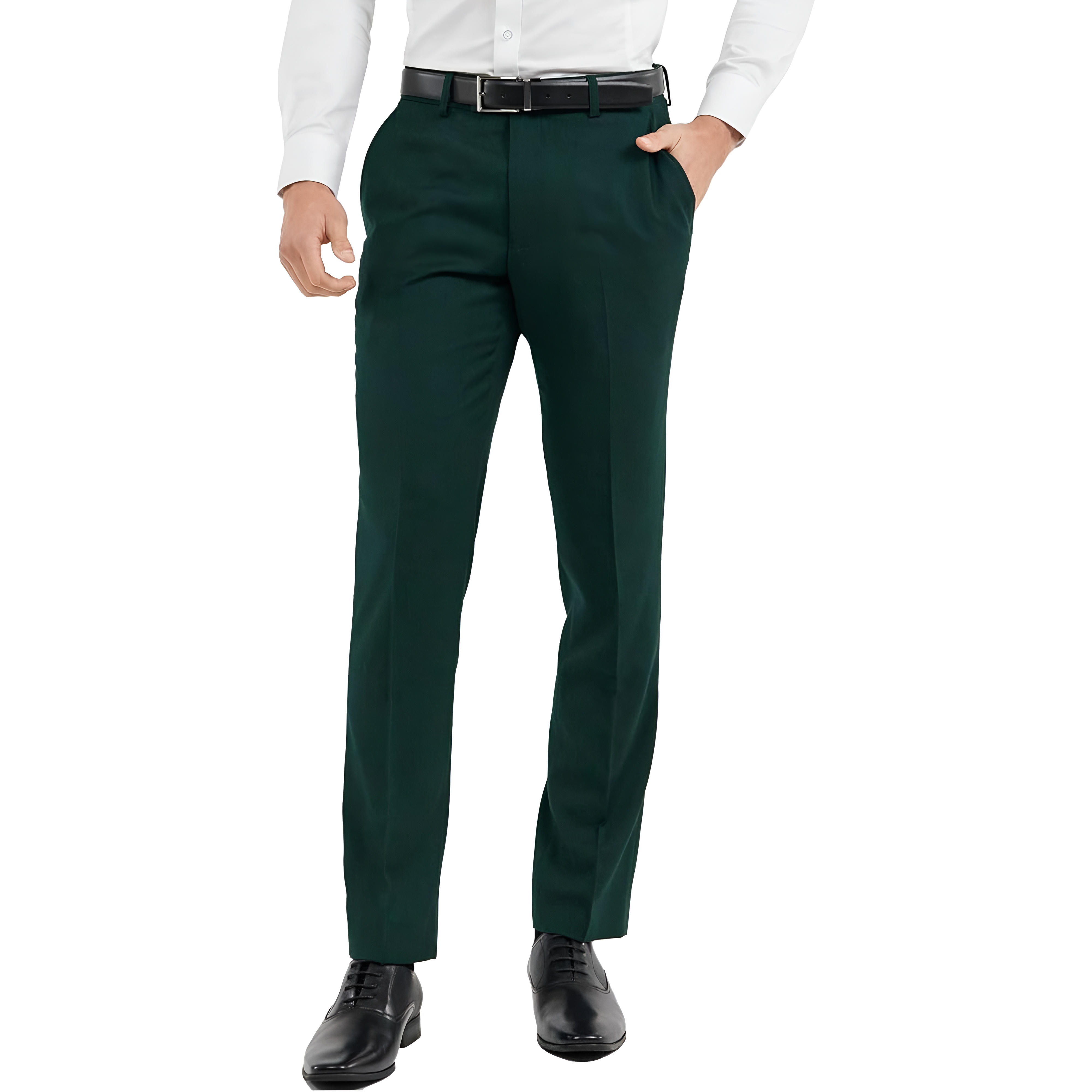 Stretch Dress Pants With Four Pocket Design And Zipper Closure For Men
