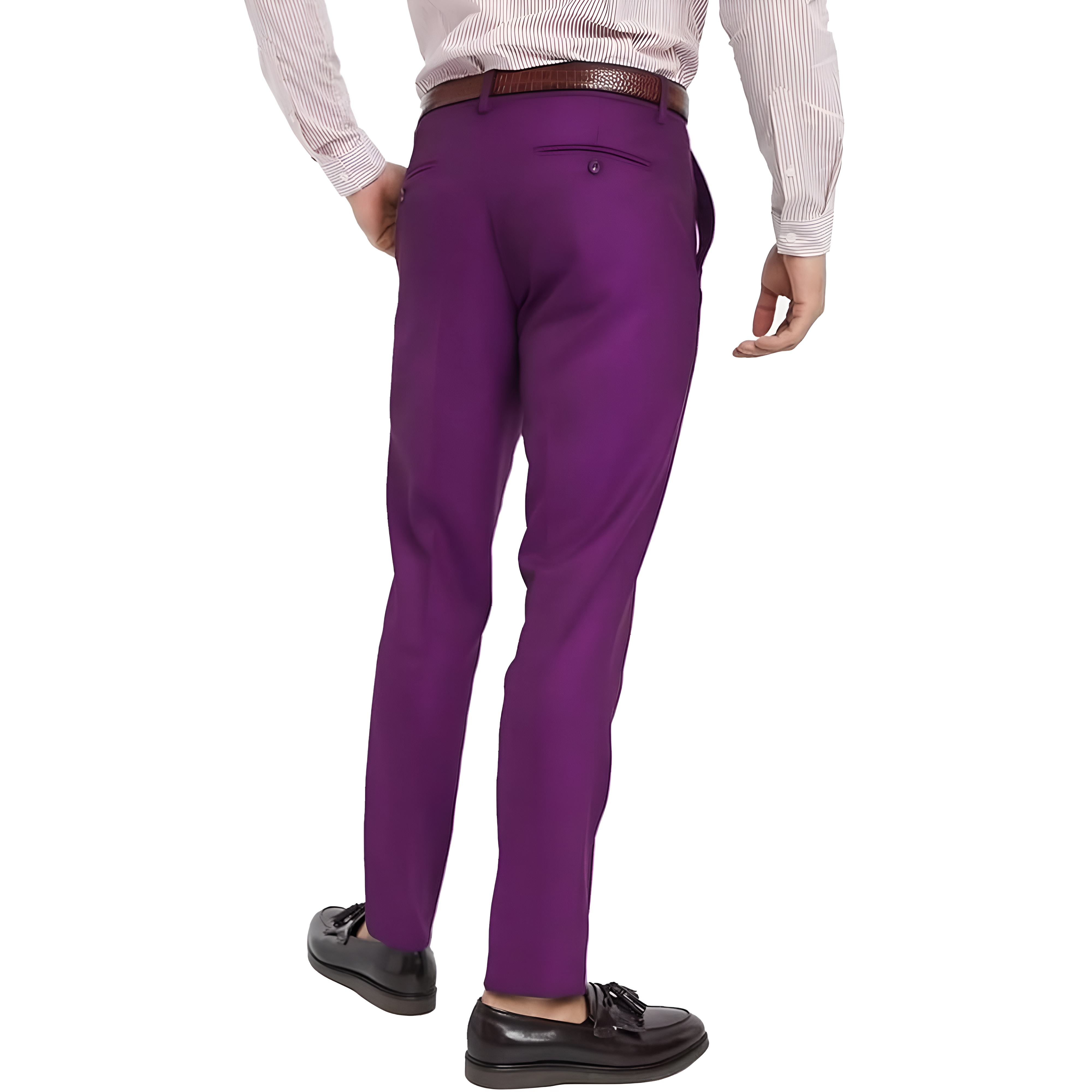 Stretch Dress Pants With Four Pocket Design And Zipper Closure For Men