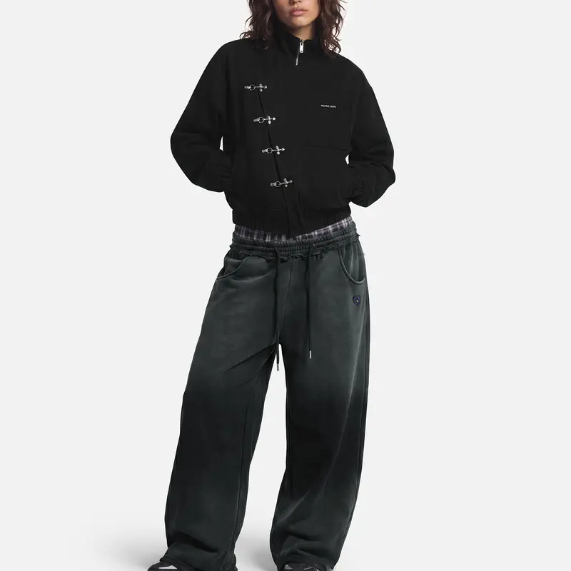 Loose Vintage Plaid Patchwork Sweatpants For Men And Women