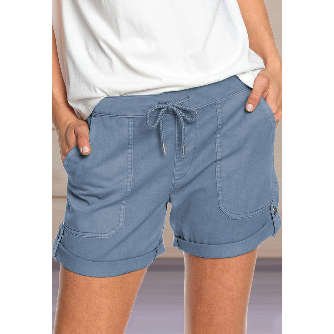 Solid Color Straight Leg Casual Shorts-My Comfy PantSolid Color Straight Leg Casual Shorts - Image 16