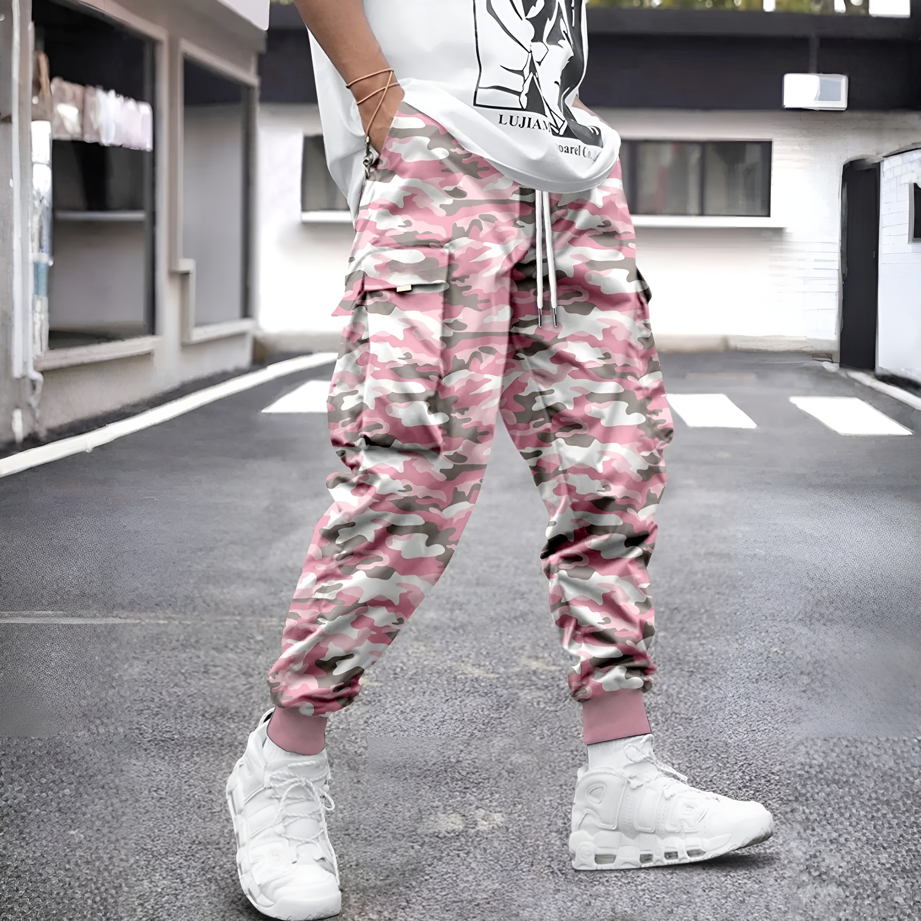 Camouflage Cargo Pants With Flap Pocket For Men 