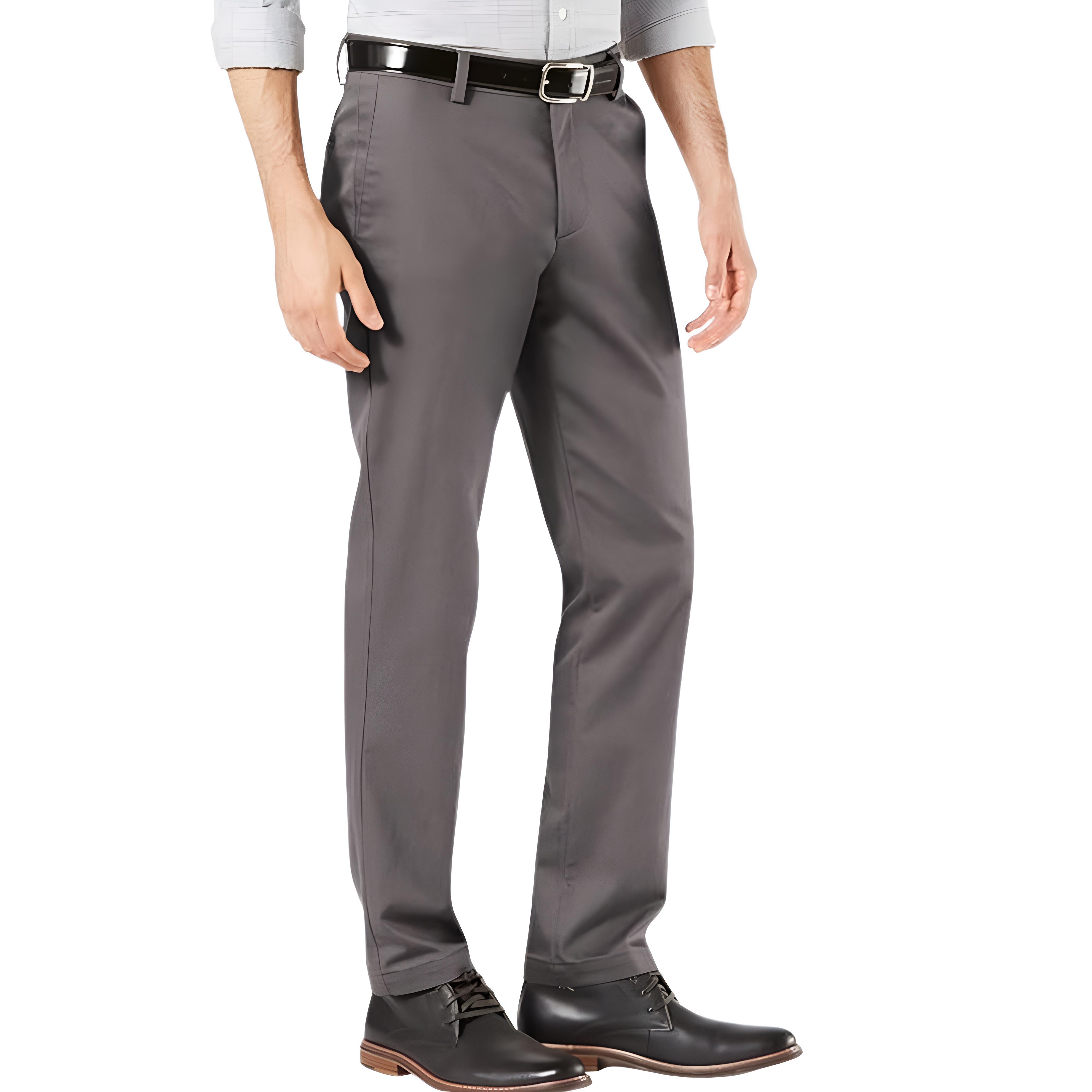 Slim Fit Casual Pants With Flex Comfort And Zipper Closure For Men