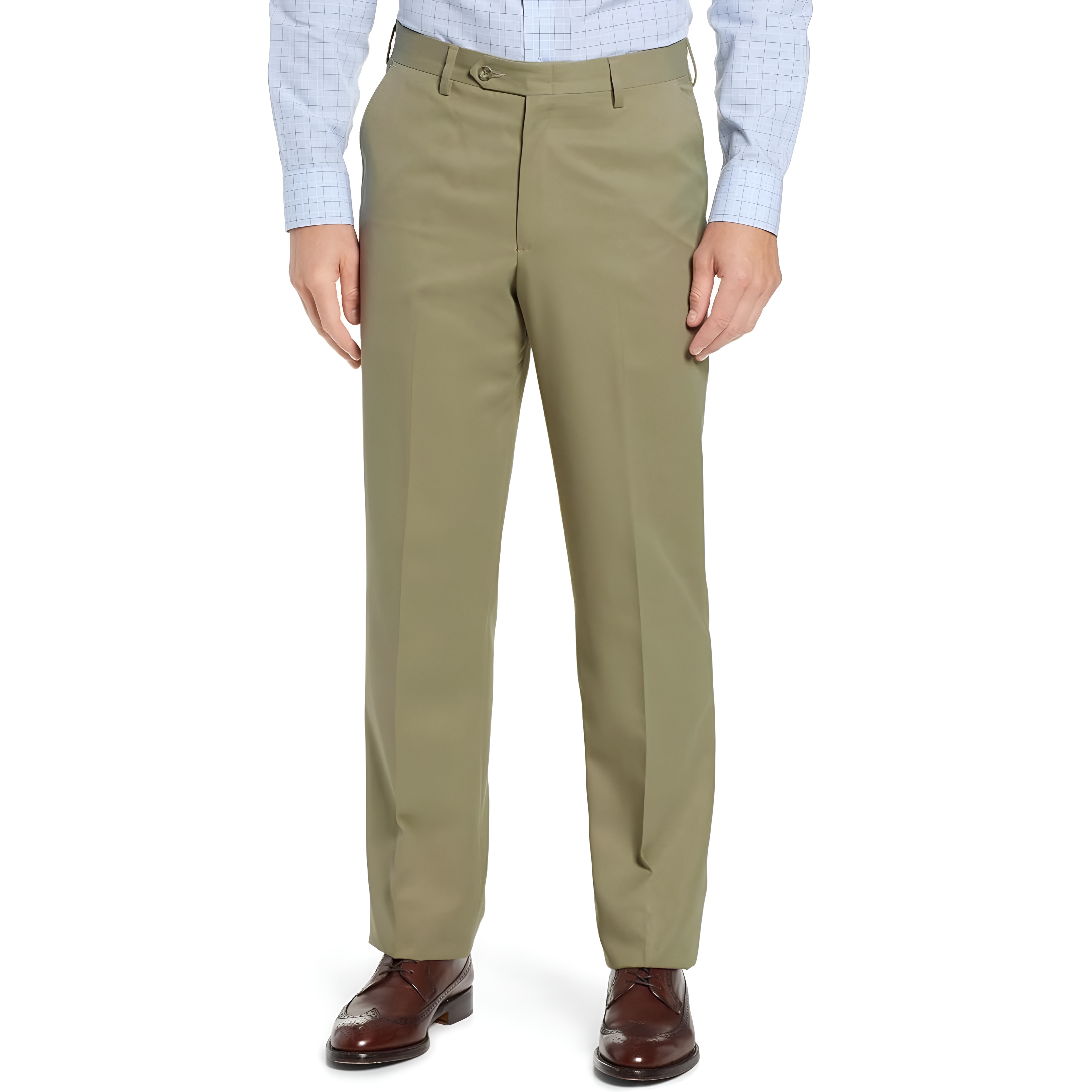Stretch Dress Pants With Four Pocket Design And Zipper Closure For Men