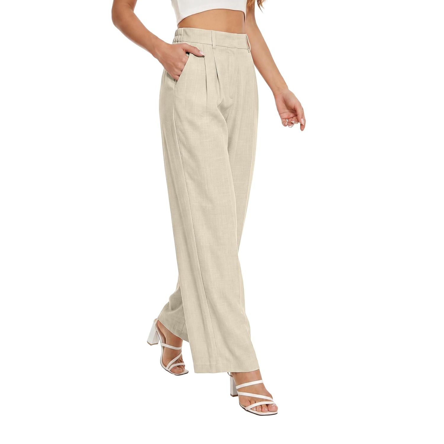 Stretchy Loose Casual Pants With Elastic Waistband For Women