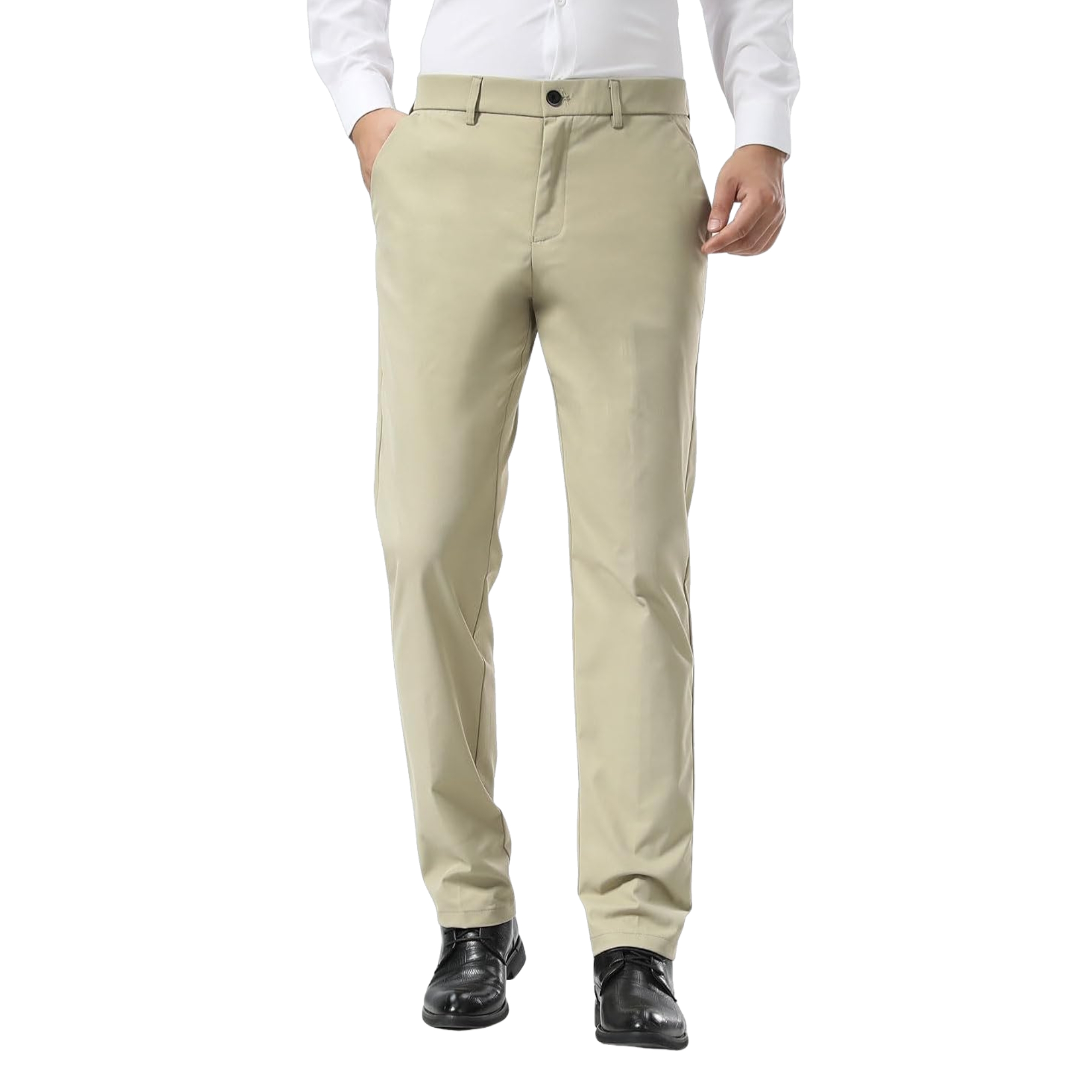 Men's Slim Fit Dress Pants Stretch Khaki Pants Wrinkle Free