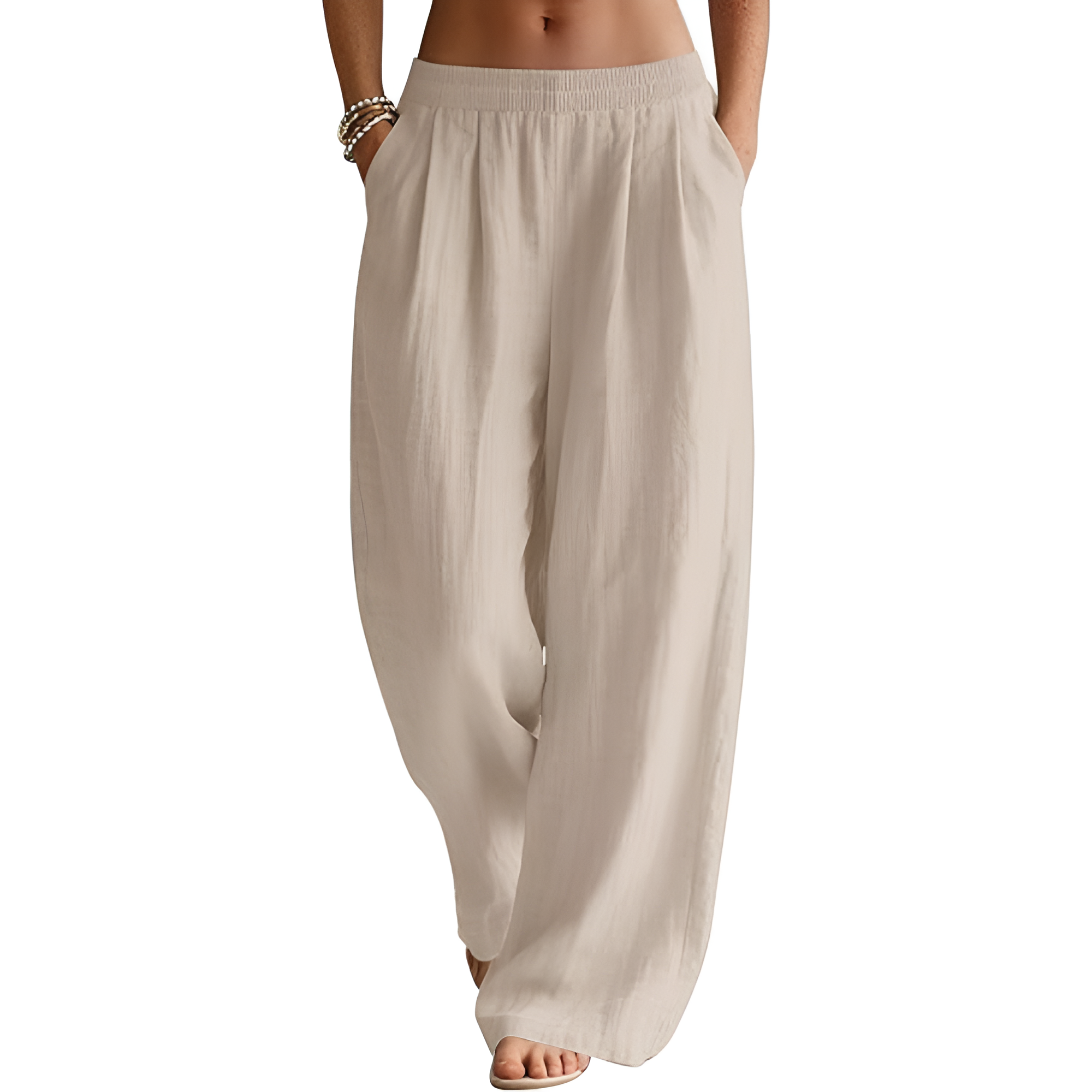 [Copy]High Waist Cropped Wide PantsWide Fit Summer Flowy Palazzo Pants For Women  - Image 14