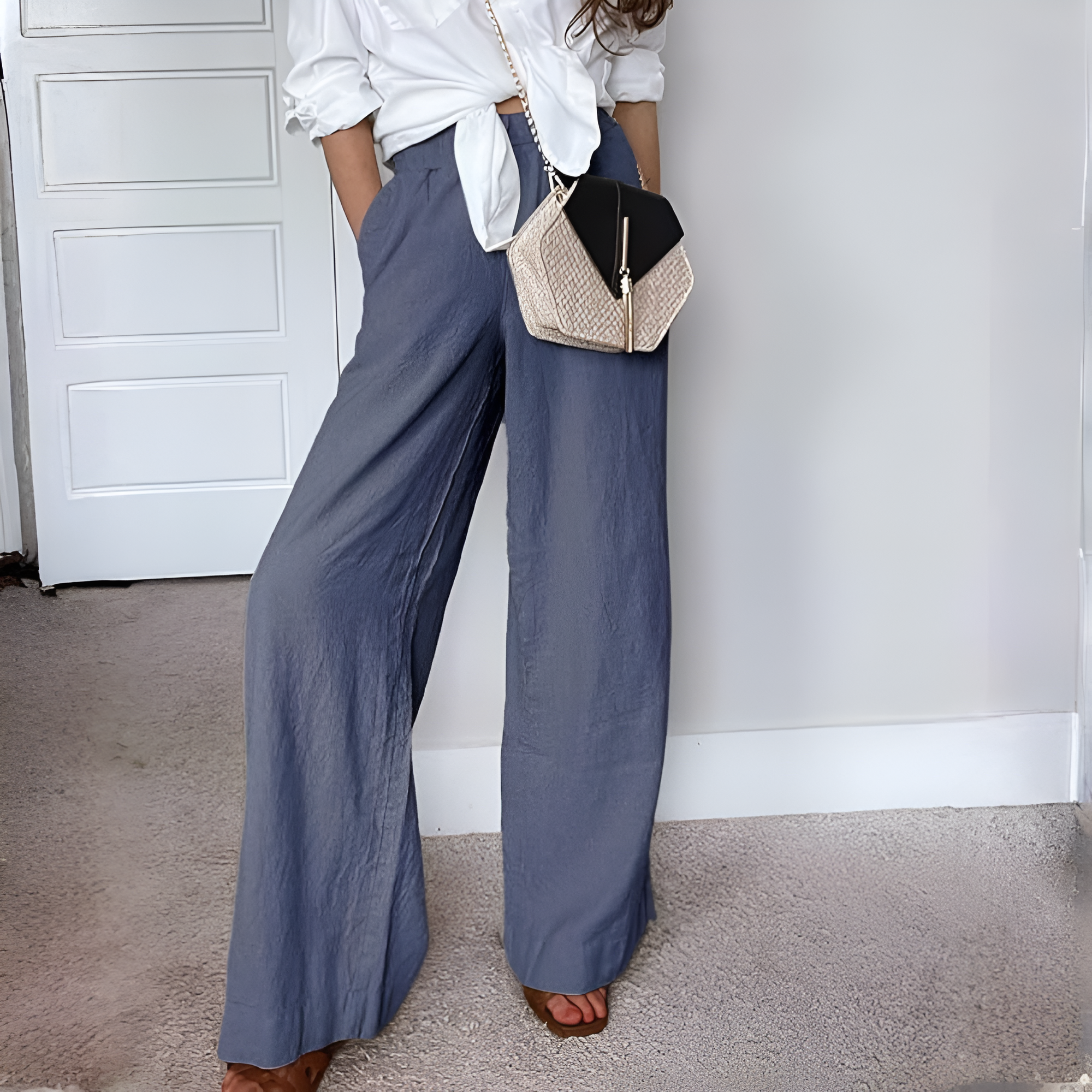 Women Cotton Linen Wide Leg Pants