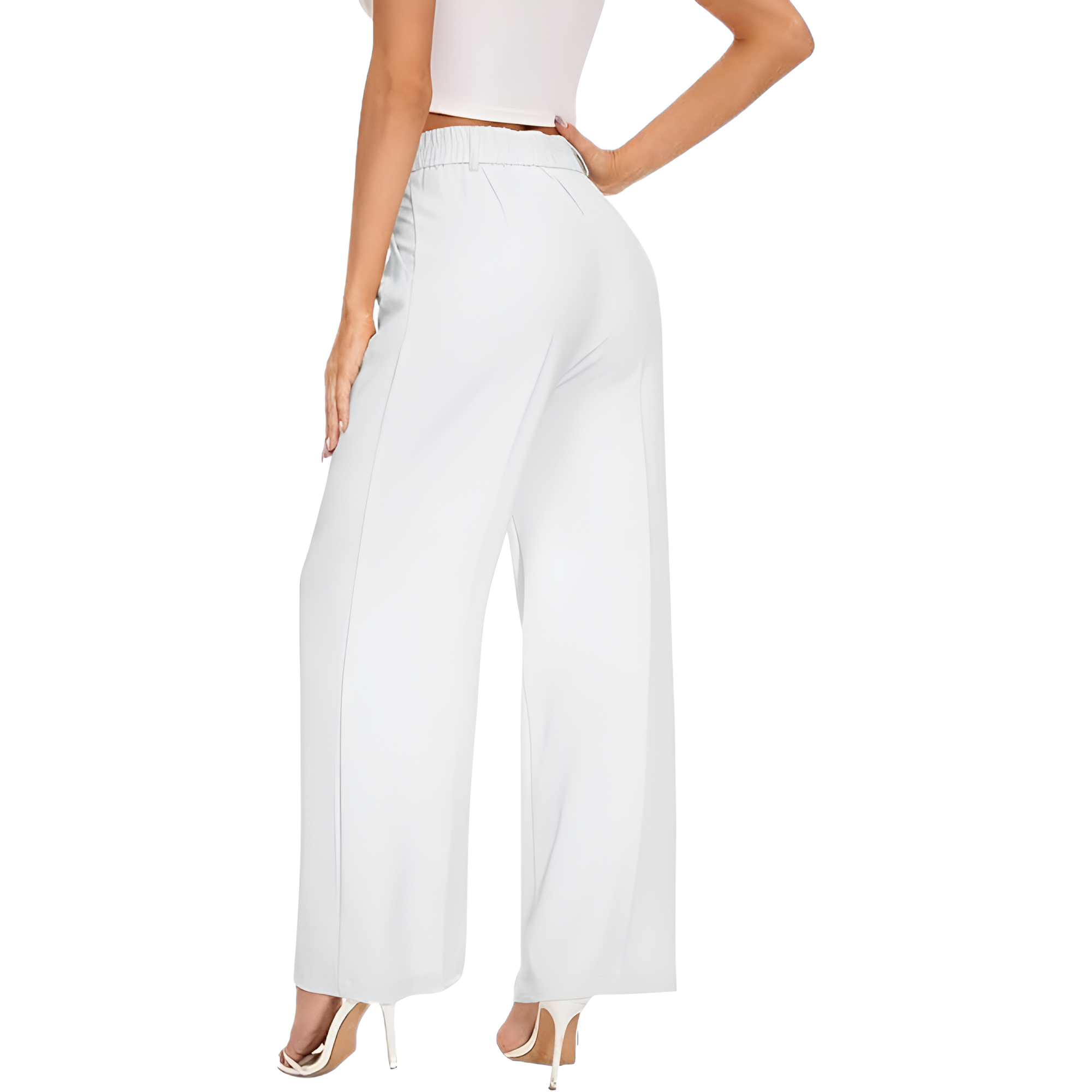 High Rise Long Straight Work Suit Pants For Women