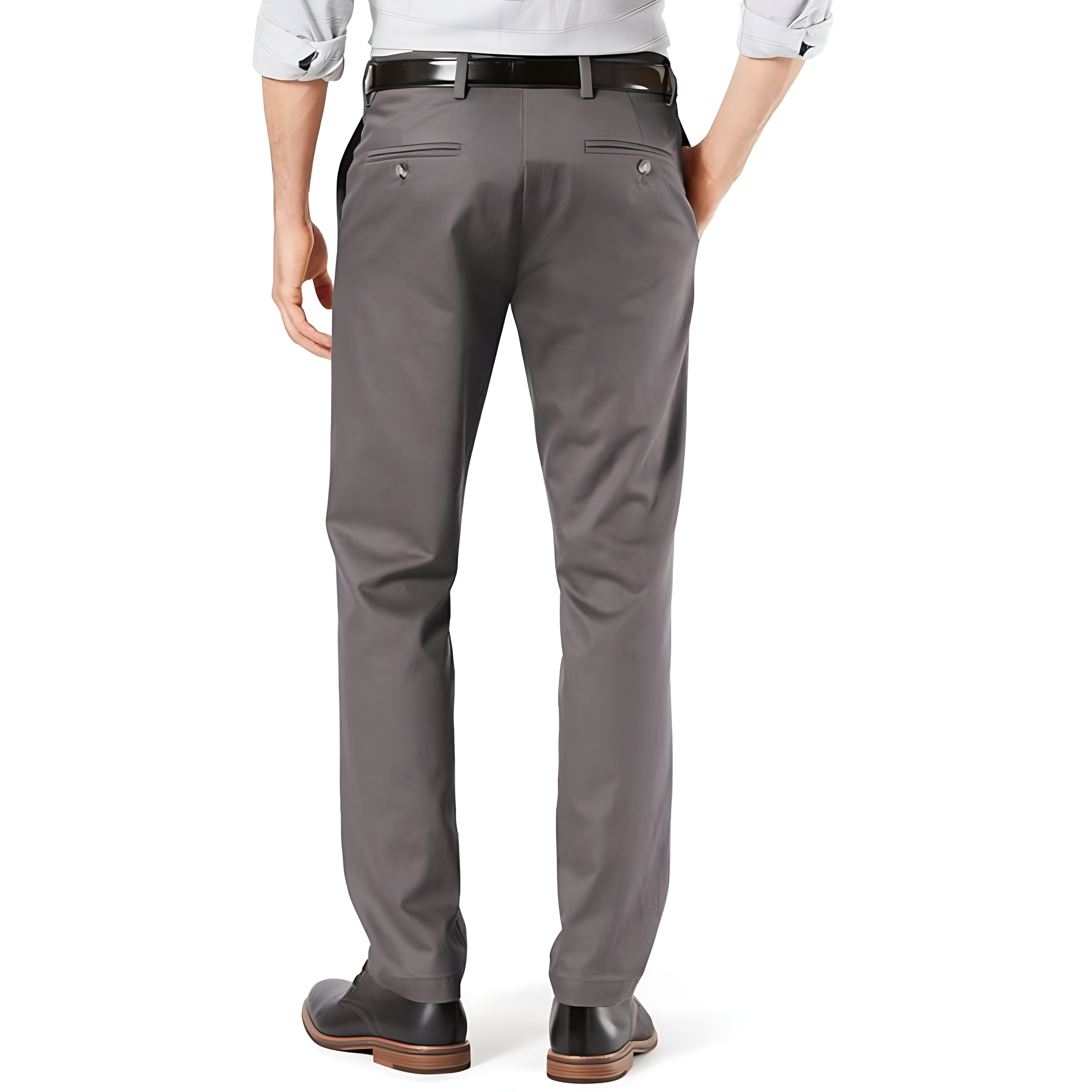 Slim Fit Casual Pants With Flex Comfort And Zipper Closure For Men
