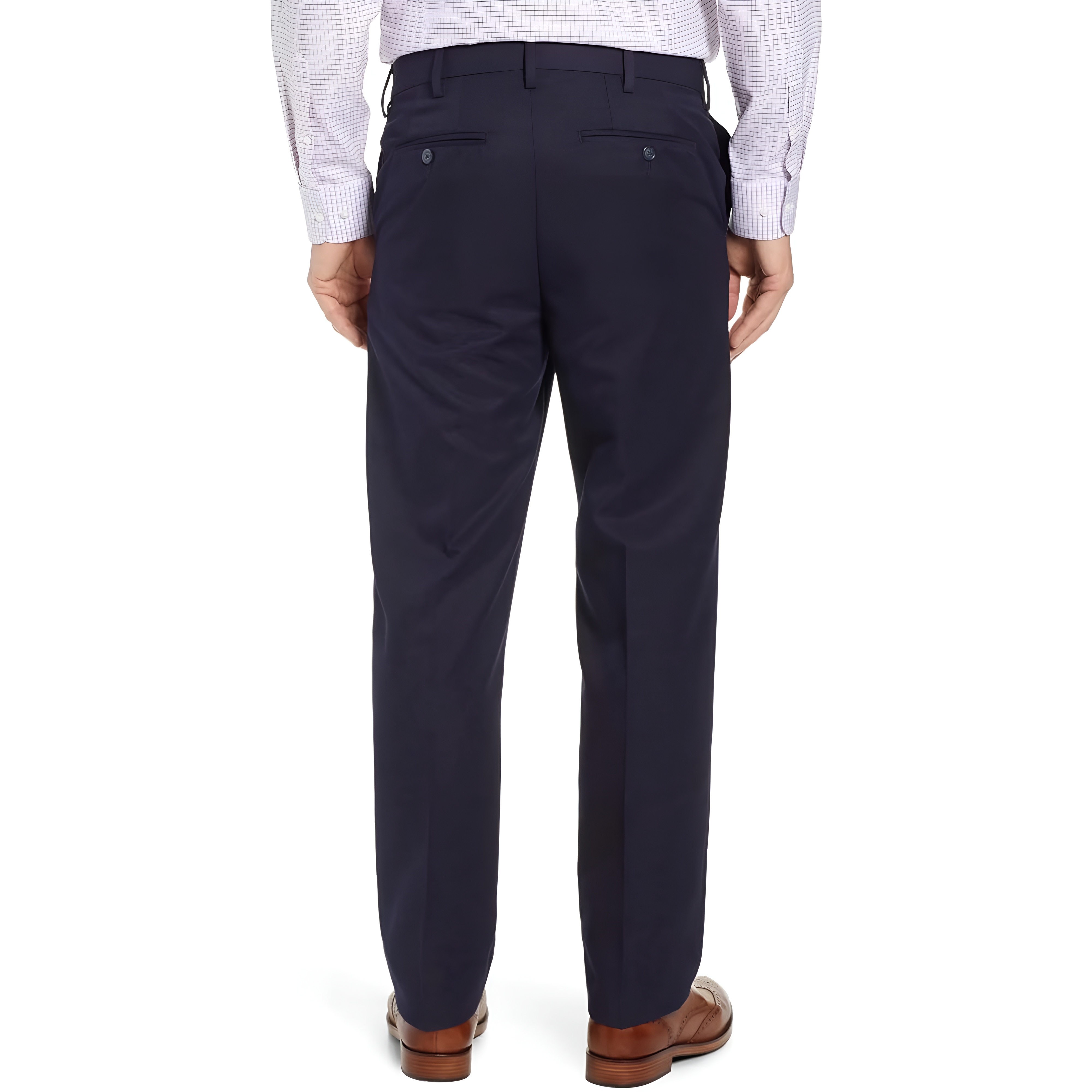Stretch Dress Pants With Four Pocket Design And Zipper Closure For Men