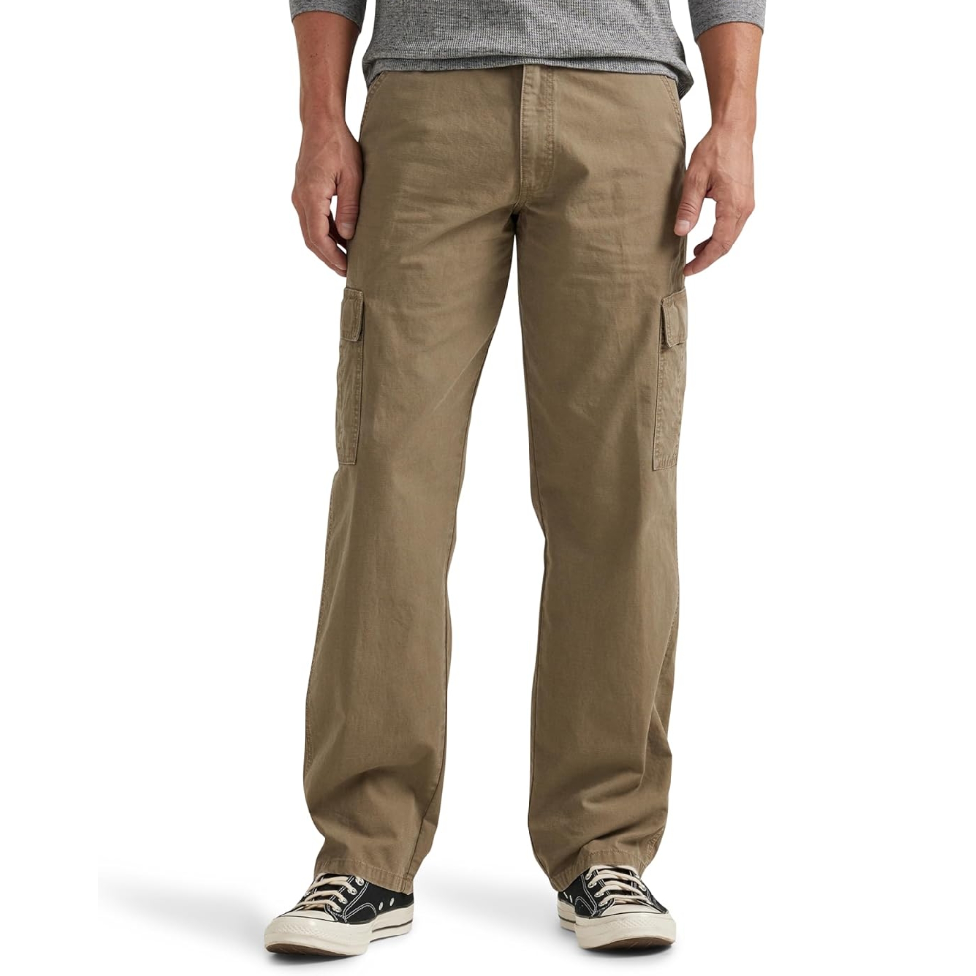 Utility Cargo Pants With Side Flap Pockets And Zipper Closure For Men
