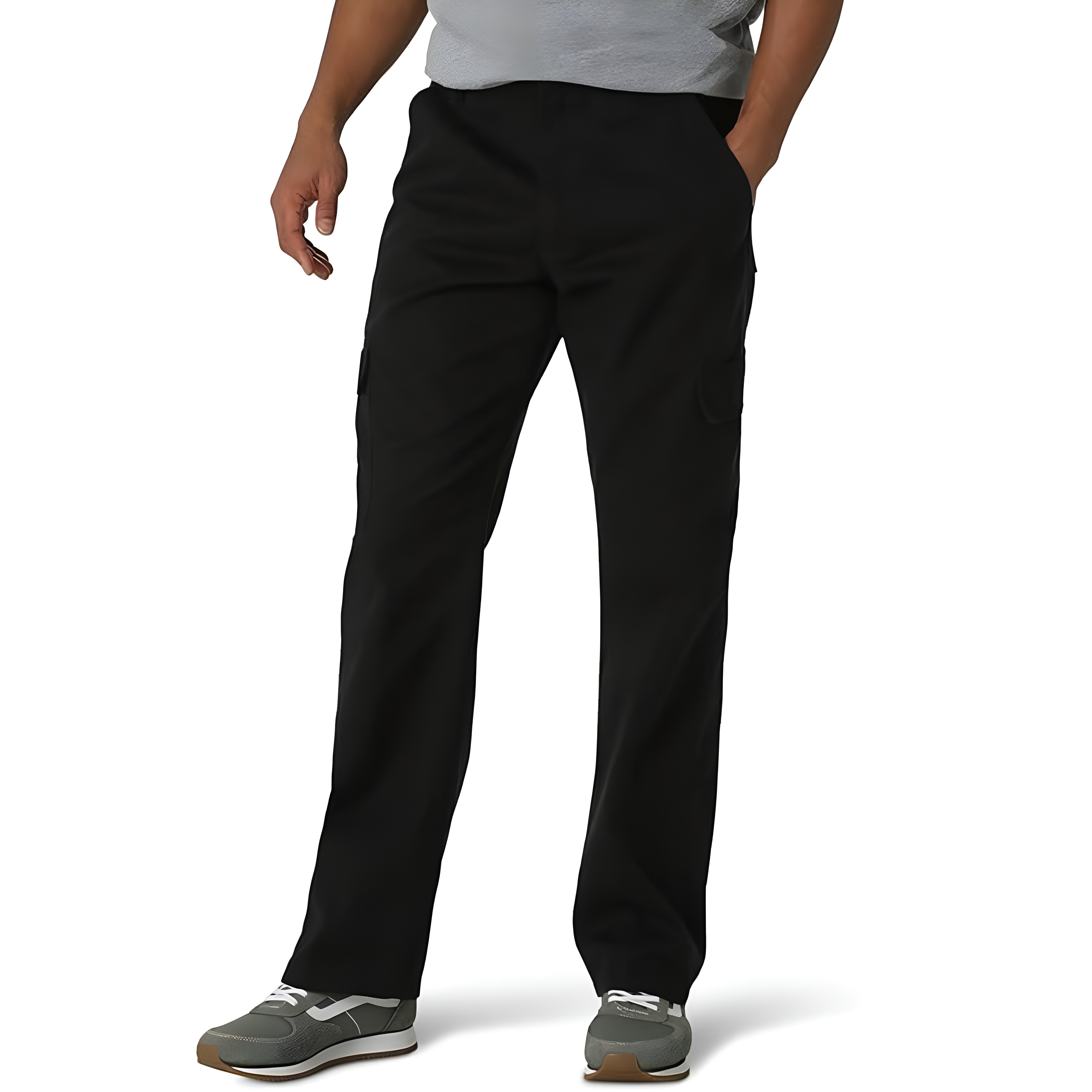 Utility Cargo Pants With Side Flap Pockets And Zipper Closure For Men