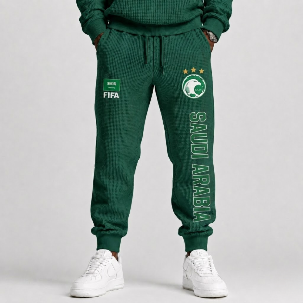 FIFA 2026 Saudi Arabia Printed Waffle Football Fan Pants