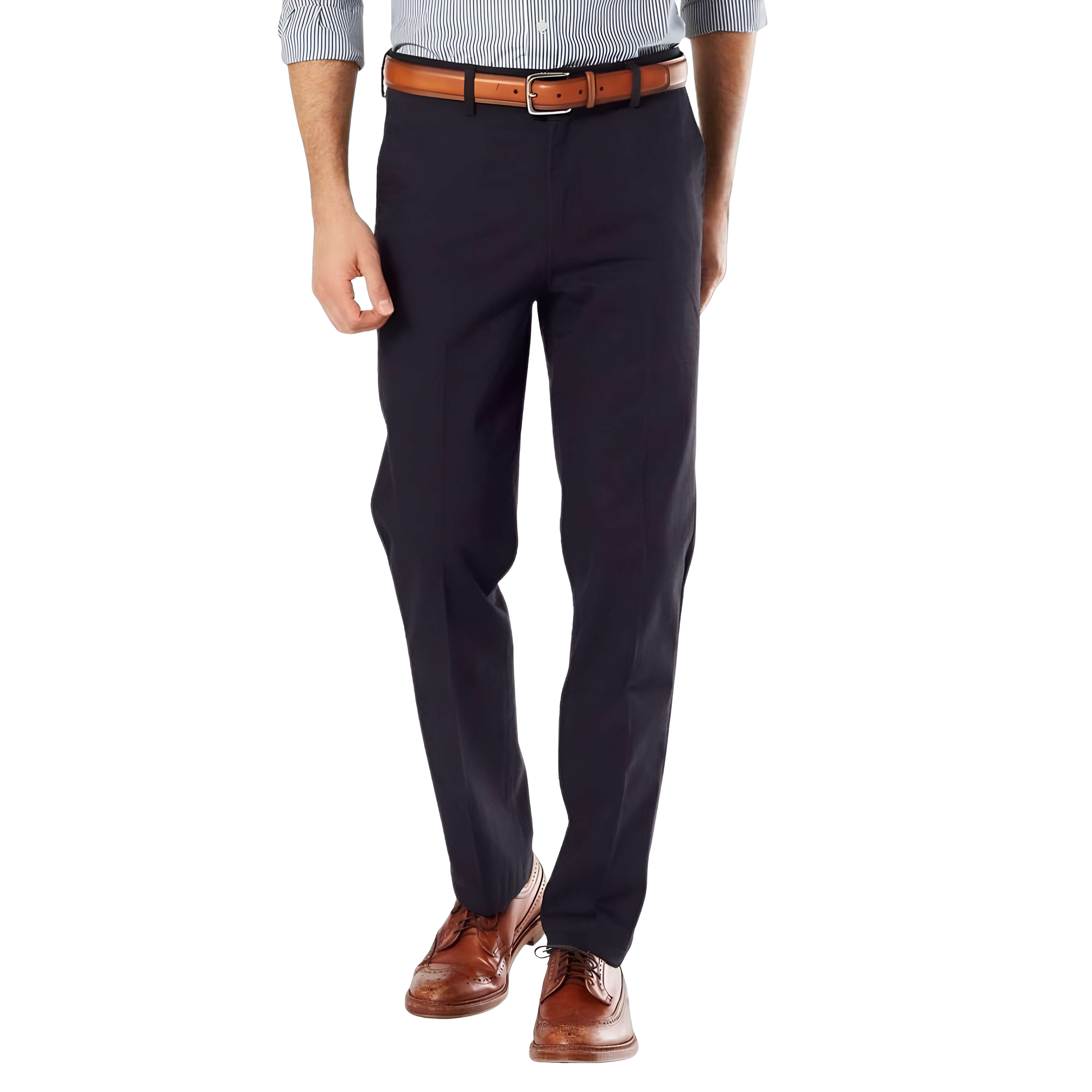 Slim Fit Casual Pants With Flex Comfort And Zipper Closure For Men