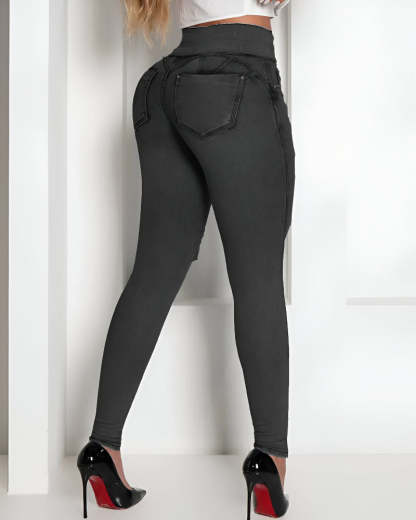 Ripped Slim Fit Jegging Style Jeans For Everyday Use-My Comfy Pant