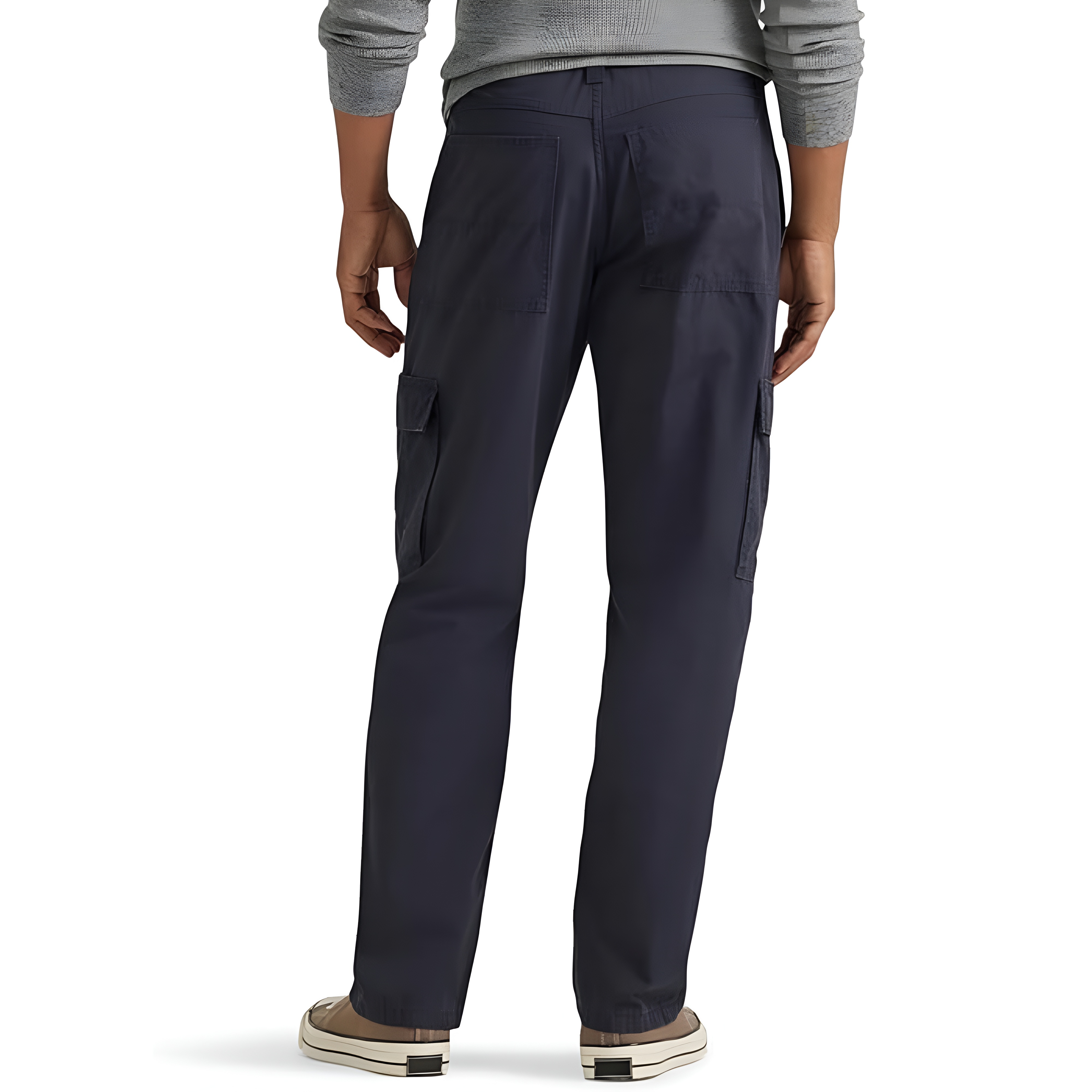 Utility Cargo Pants With Side Flap Pockets And Zipper Closure For Men
