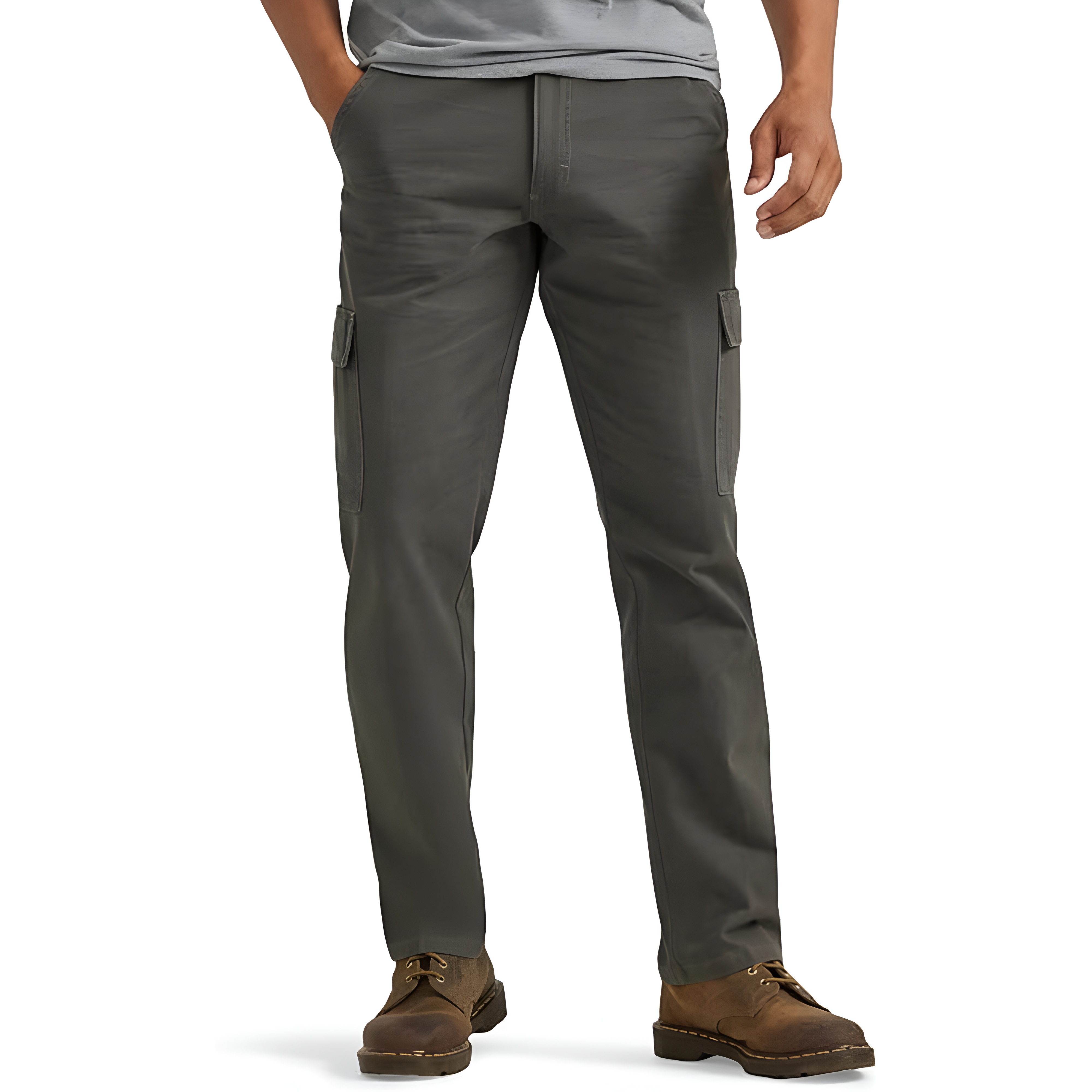 Utility Cargo Pants With Side Flap Pockets And Zipper Closure For Men
