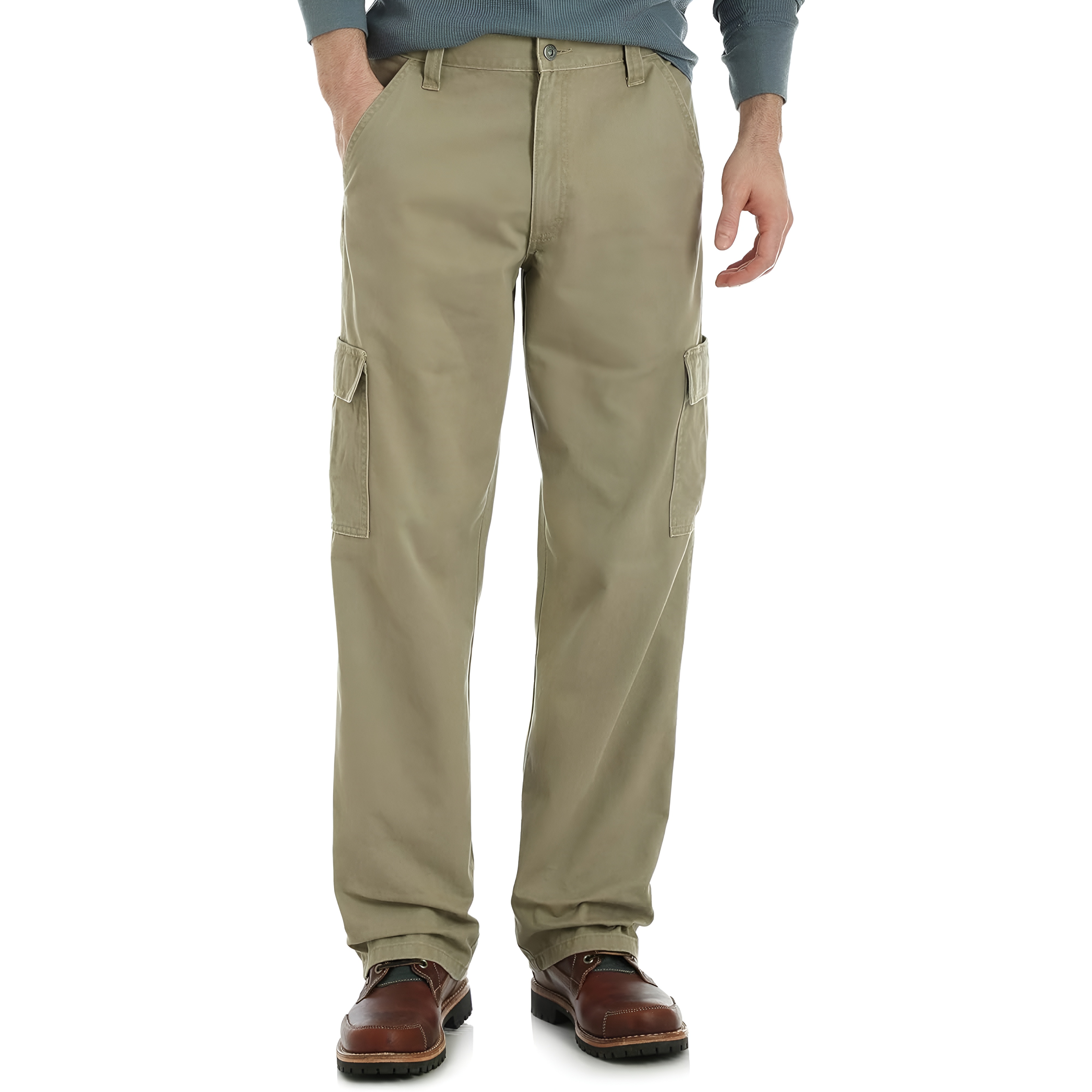 Utility Cargo Pants With Side Flap Pockets And Zipper Closure For Men