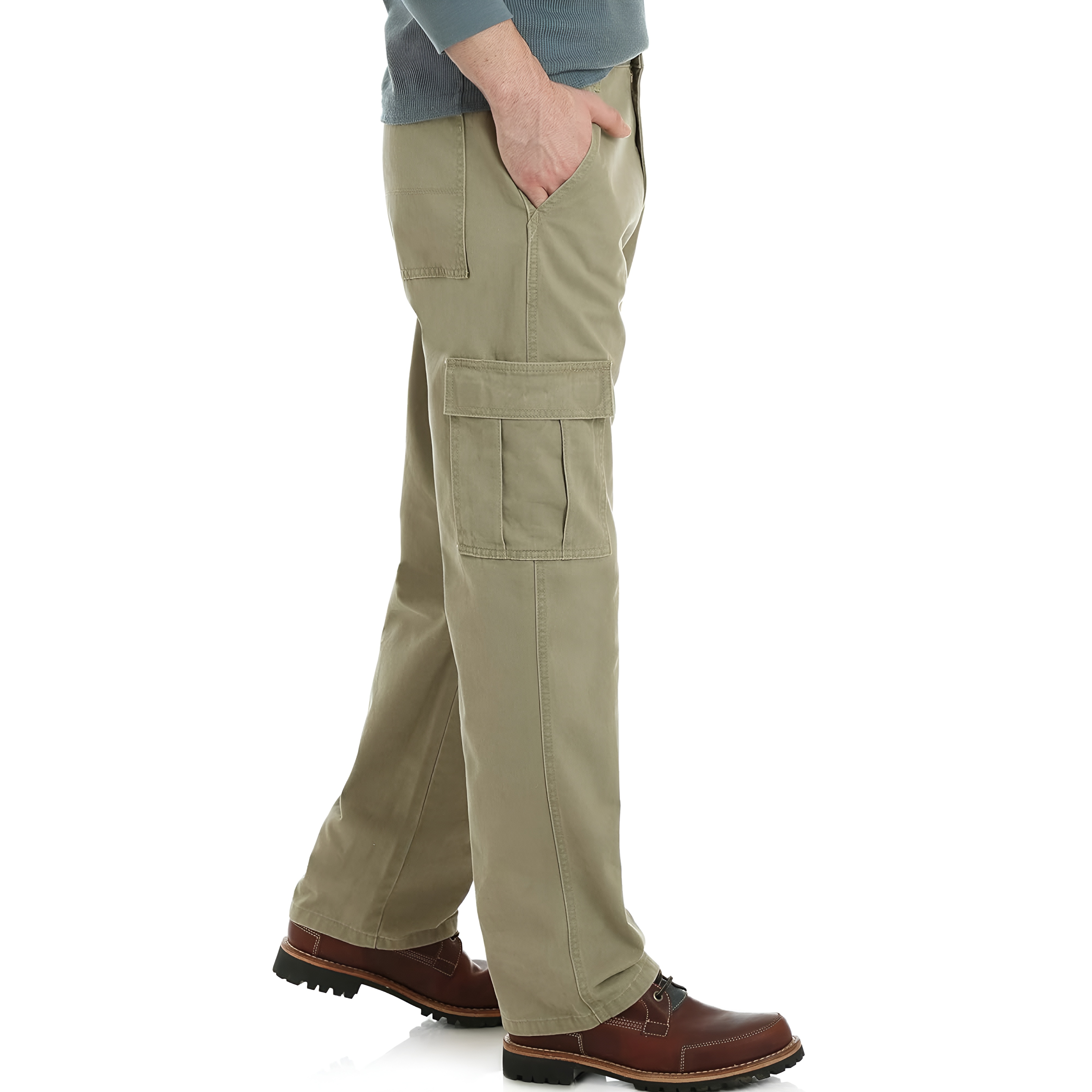 Utility Cargo Pants With Side Flap Pockets And Zipper Closure For Men
