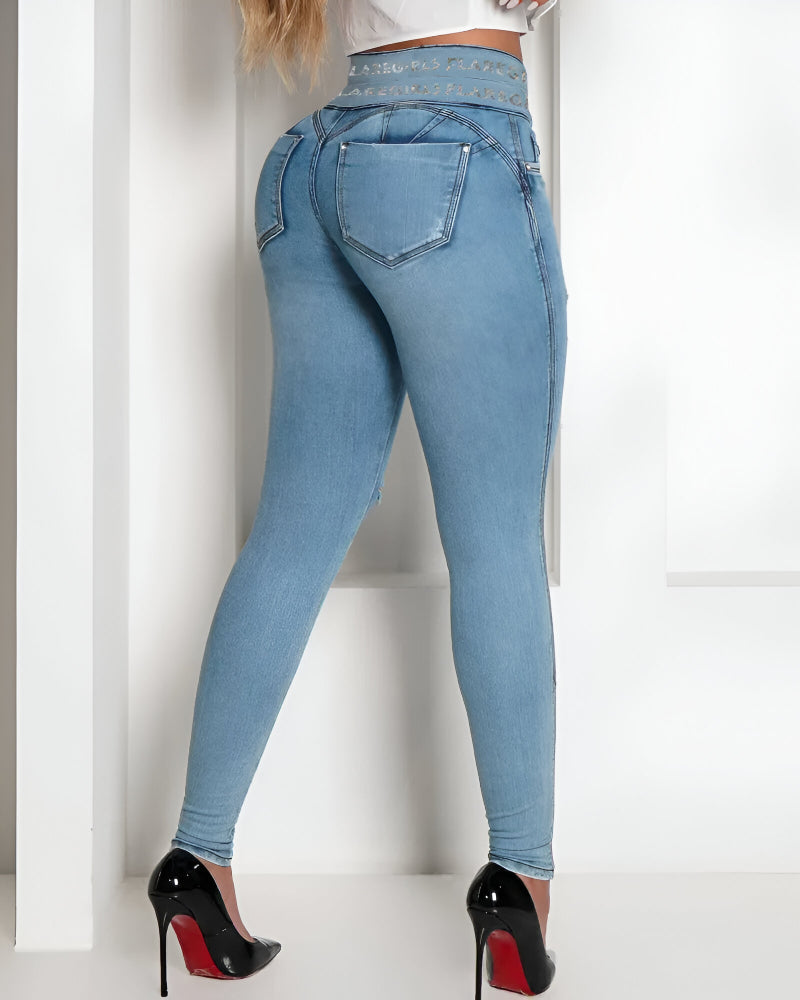 Ripped Slim Fit Jegging Style Jeans For Everyday Use-My Comfy Pant