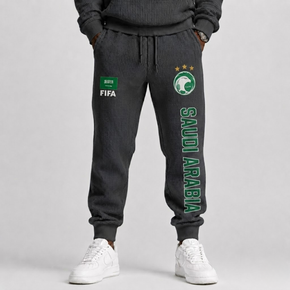 FIFA 2026 Saudi Arabia Printed Waffle Football Fan Pants