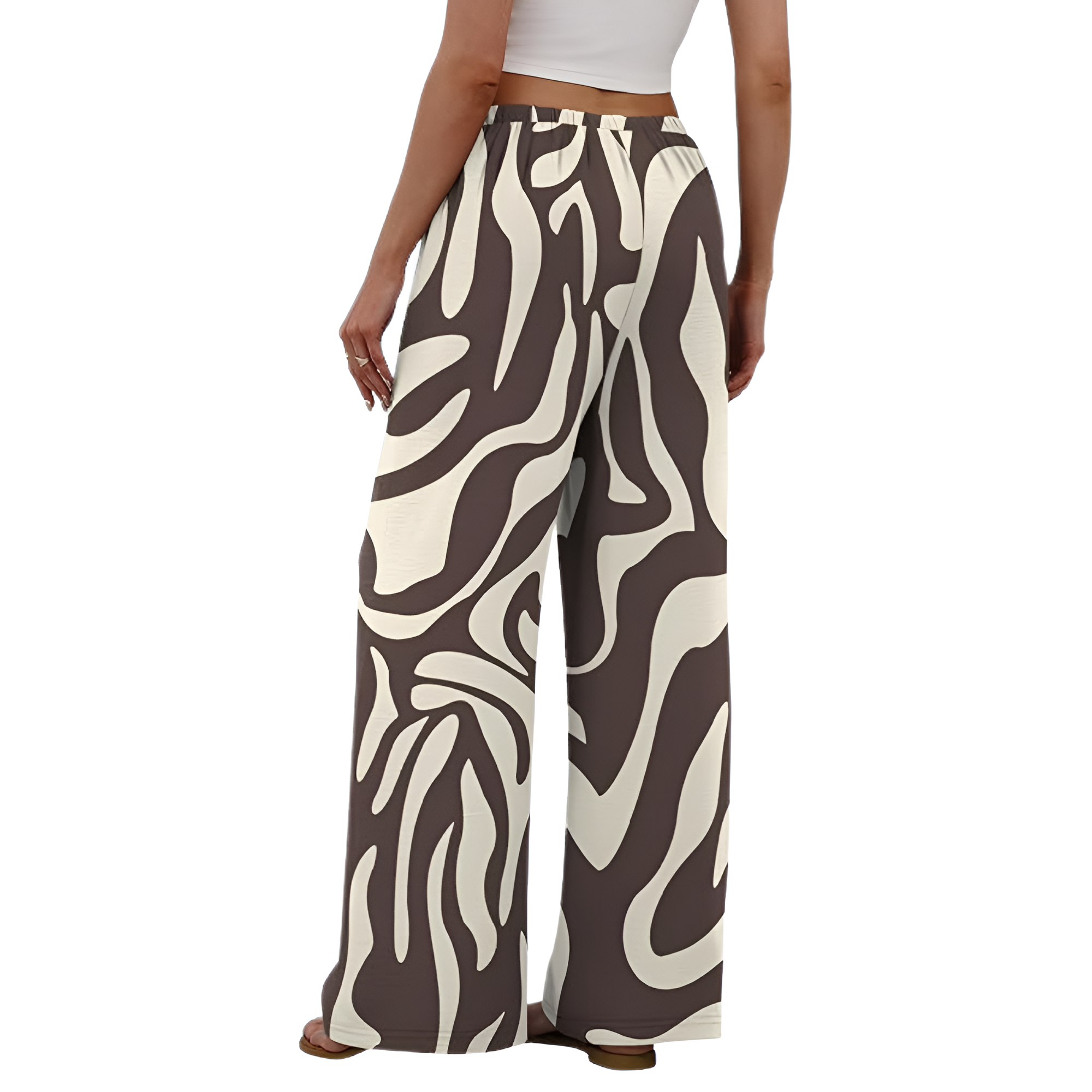 Wide Fit Flowy Palazzo Pants With Pockets For Women
