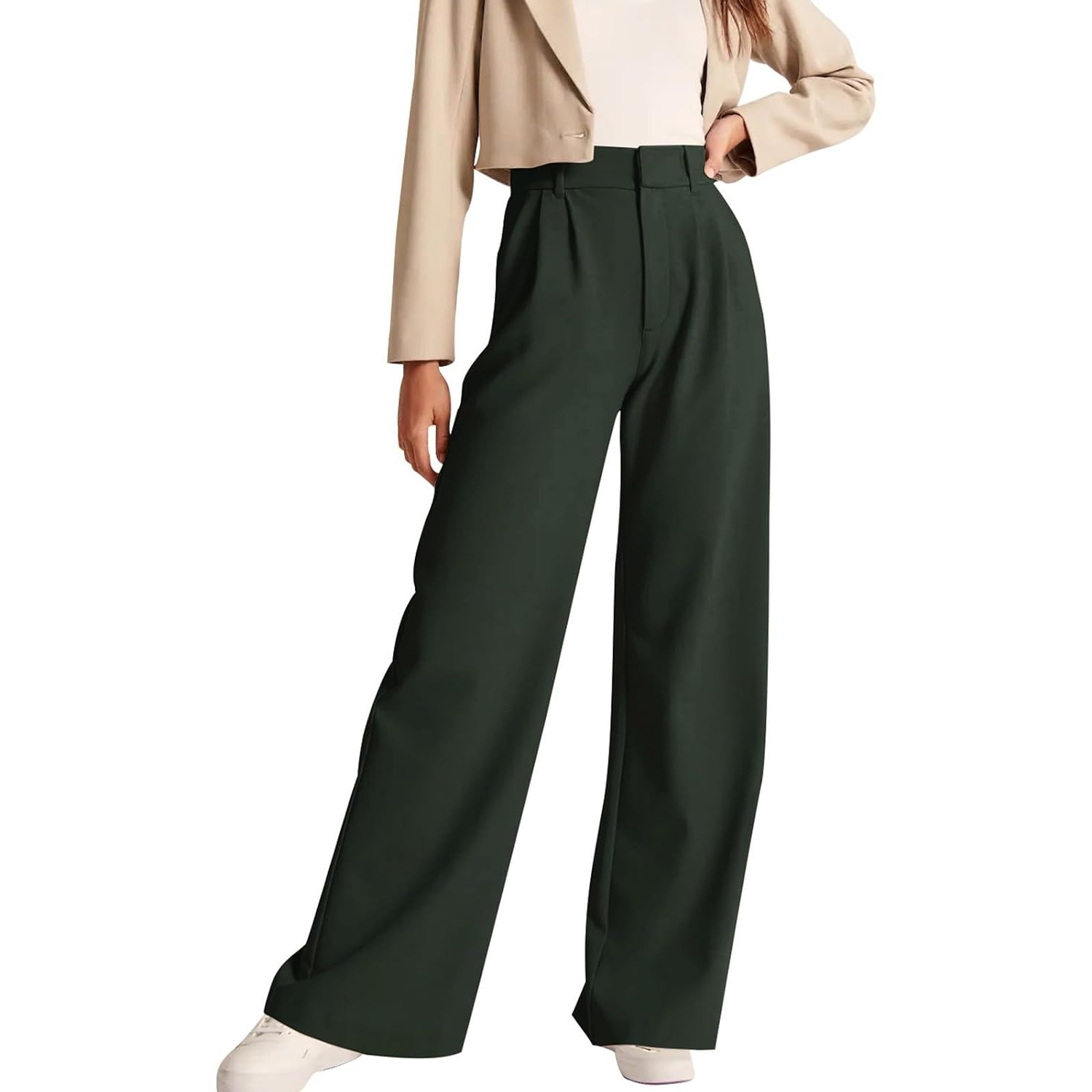 Solid Casual Pants With Pocket For Women