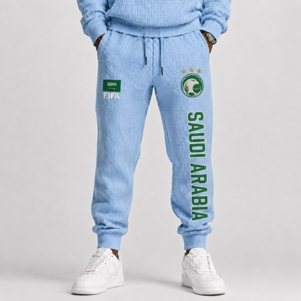 FIFA 2026 Saudi Arabia Printed Waffle Football Fan Pants