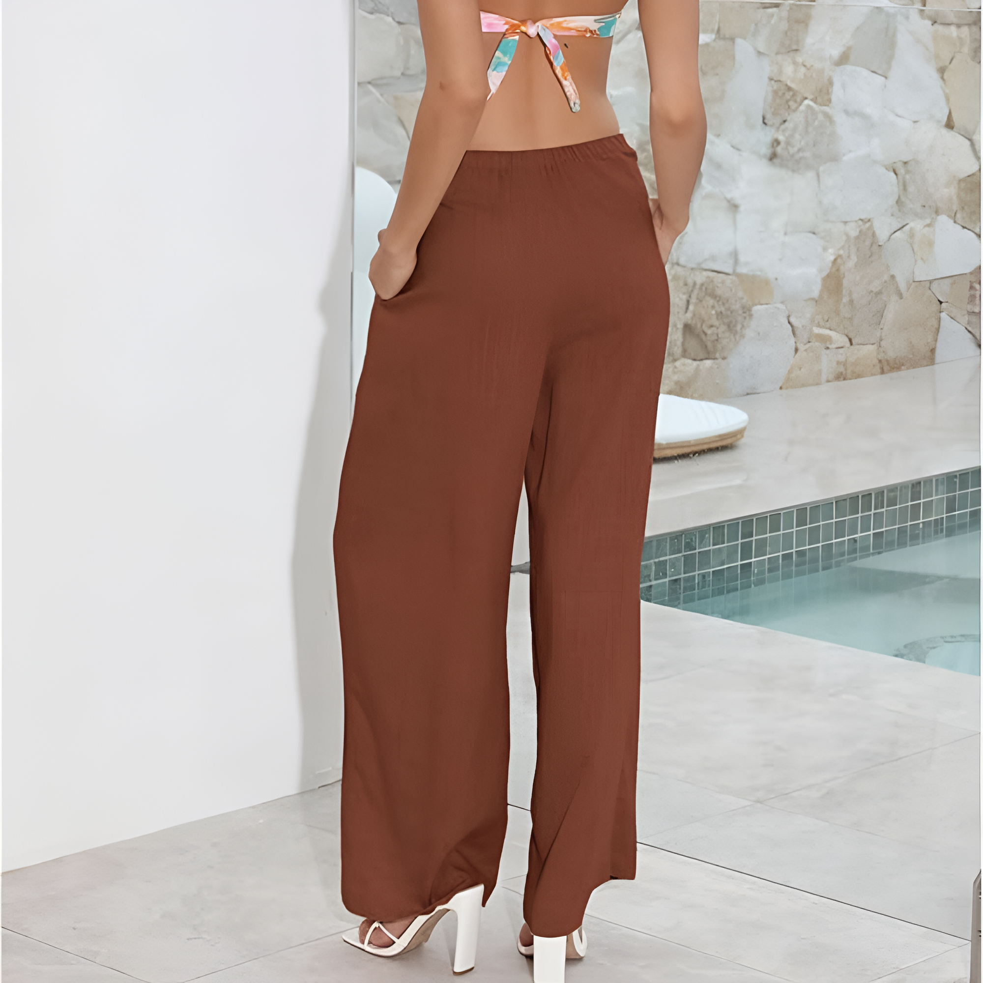 Women Cotton Linen Wide Leg Pants