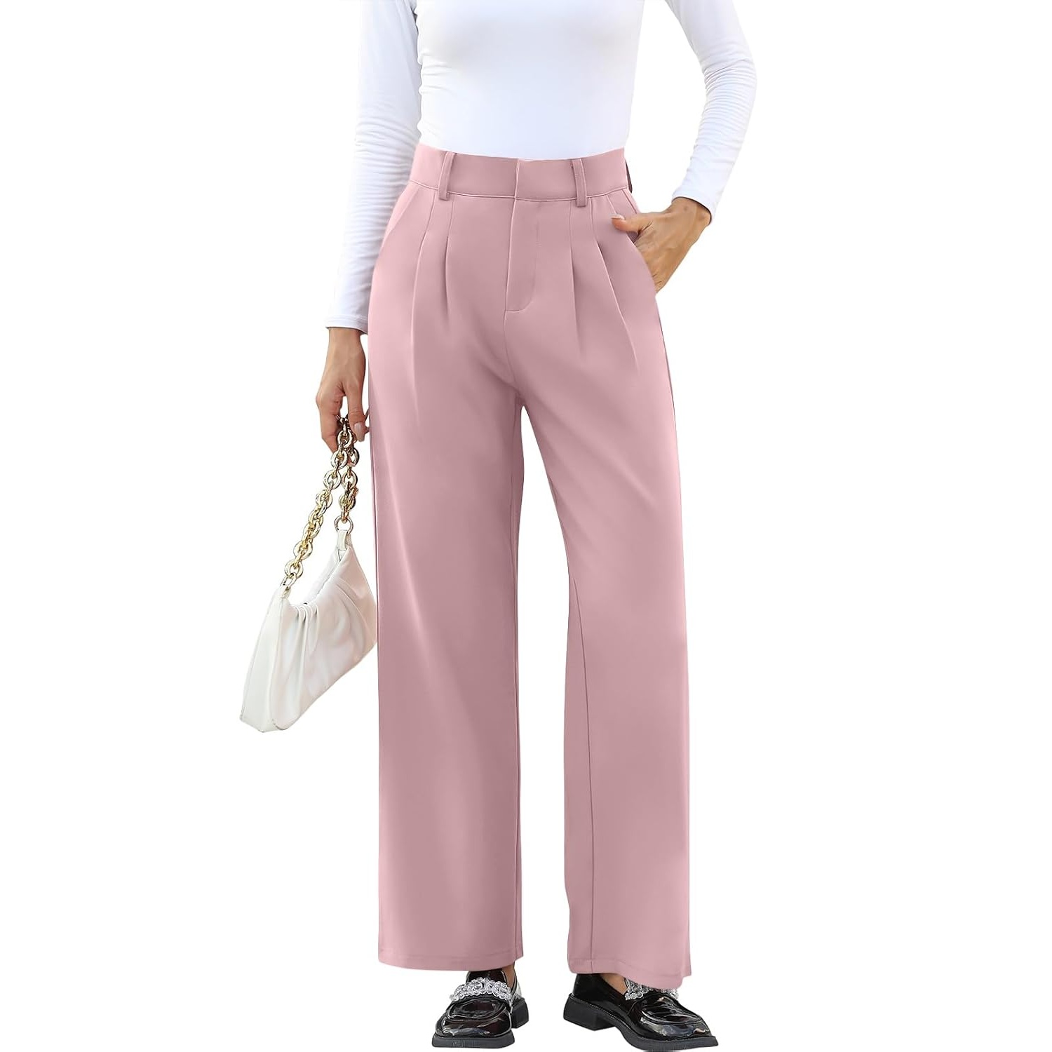 Solid Casual Pants With Pocket For Women