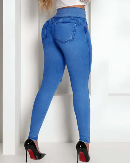 Ripped Slim Fit Jegging Style Jeans For Everyday Use-My Comfy Pant