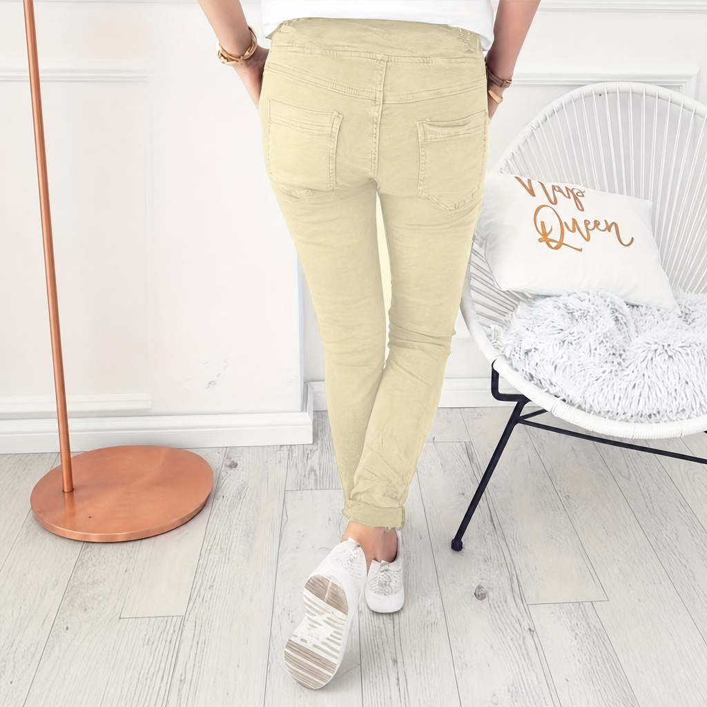 Solid Colored Casual Drawstring Skinny Pants For Spring Fall