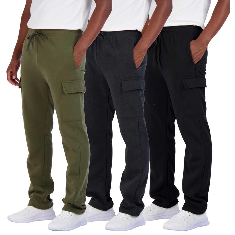 Pack of 3 Tech Fleece Cargo Sweatpants with Multi-Pocket Design for Men