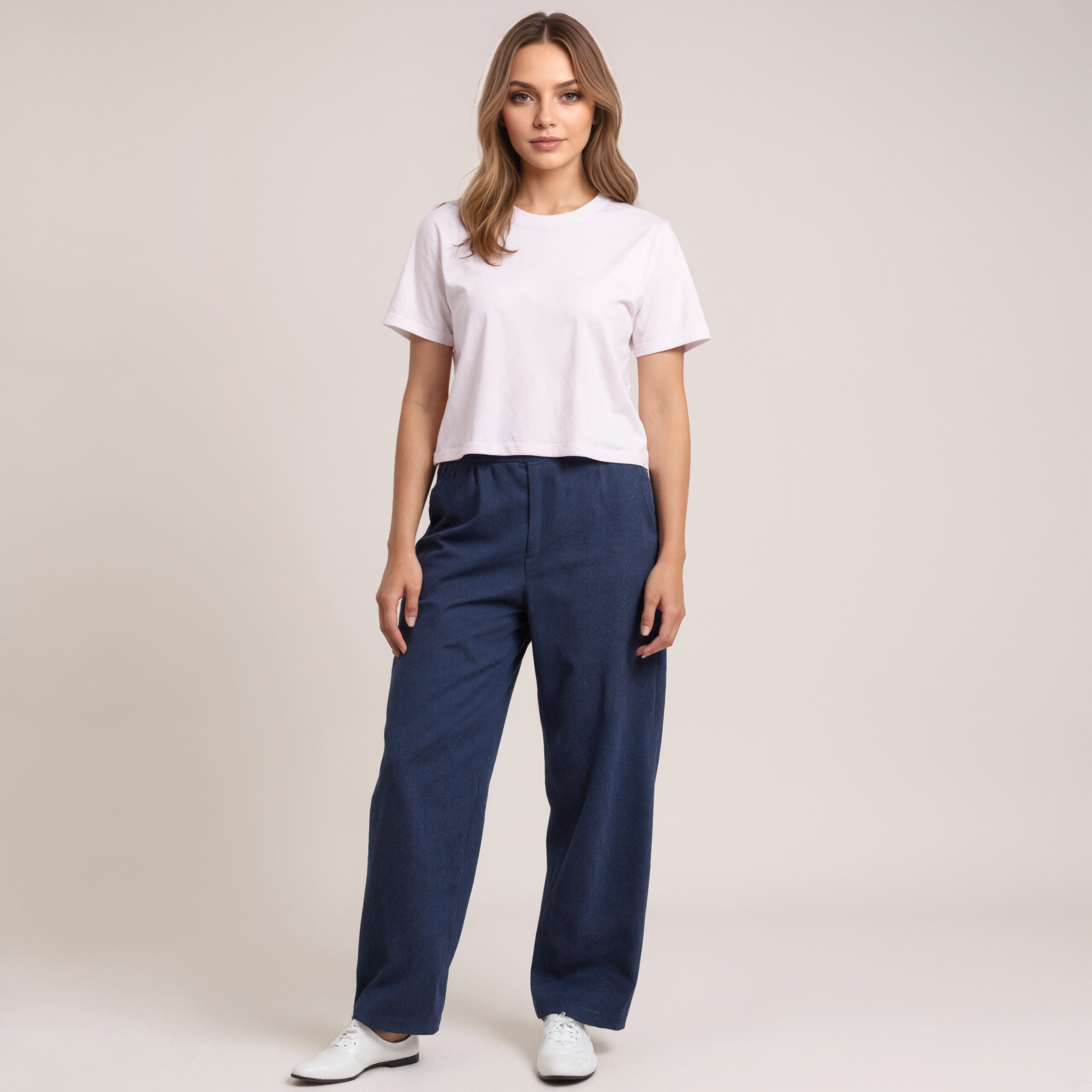 Casual Wide Leg Cotton Pants