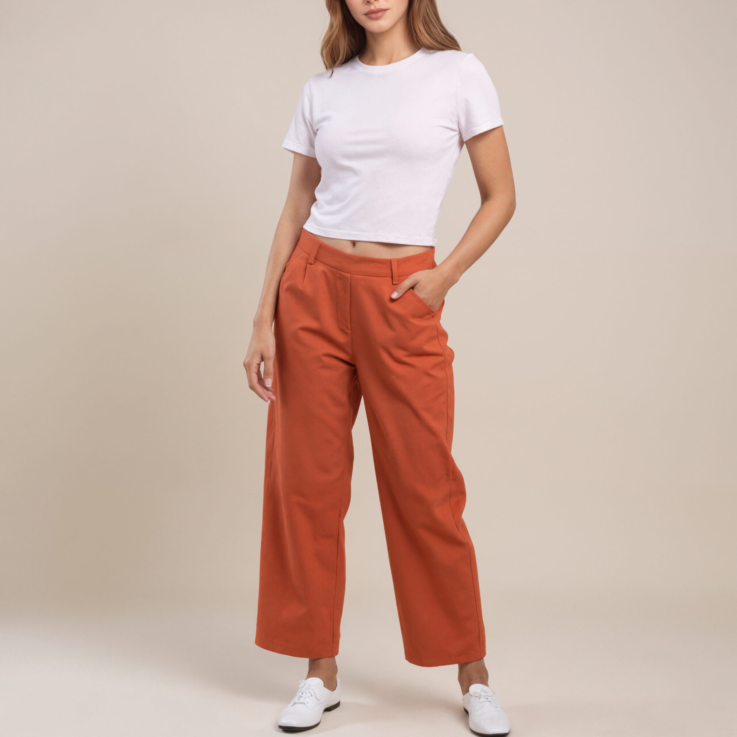 Casual Wide Leg Cotton Pants