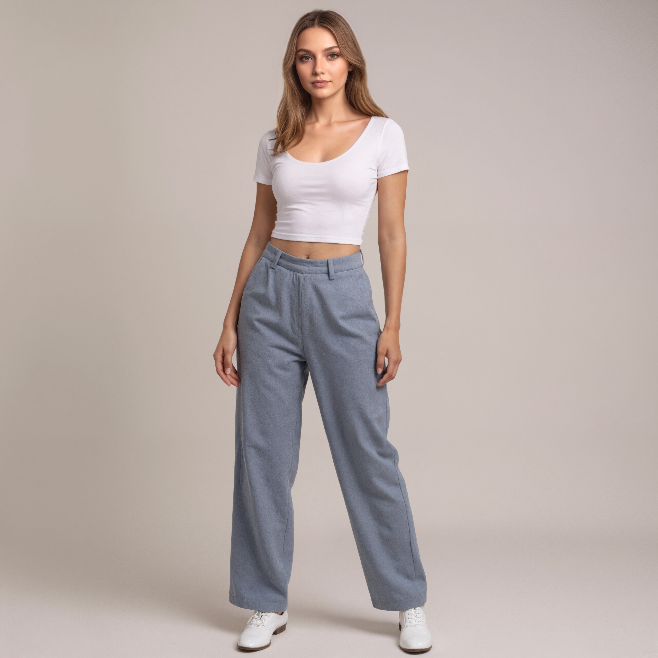 Casual Wide Leg Cotton Pants