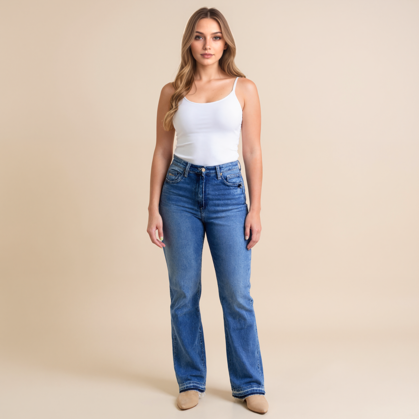 High Rise Bootcut Shaping Denim Jeans